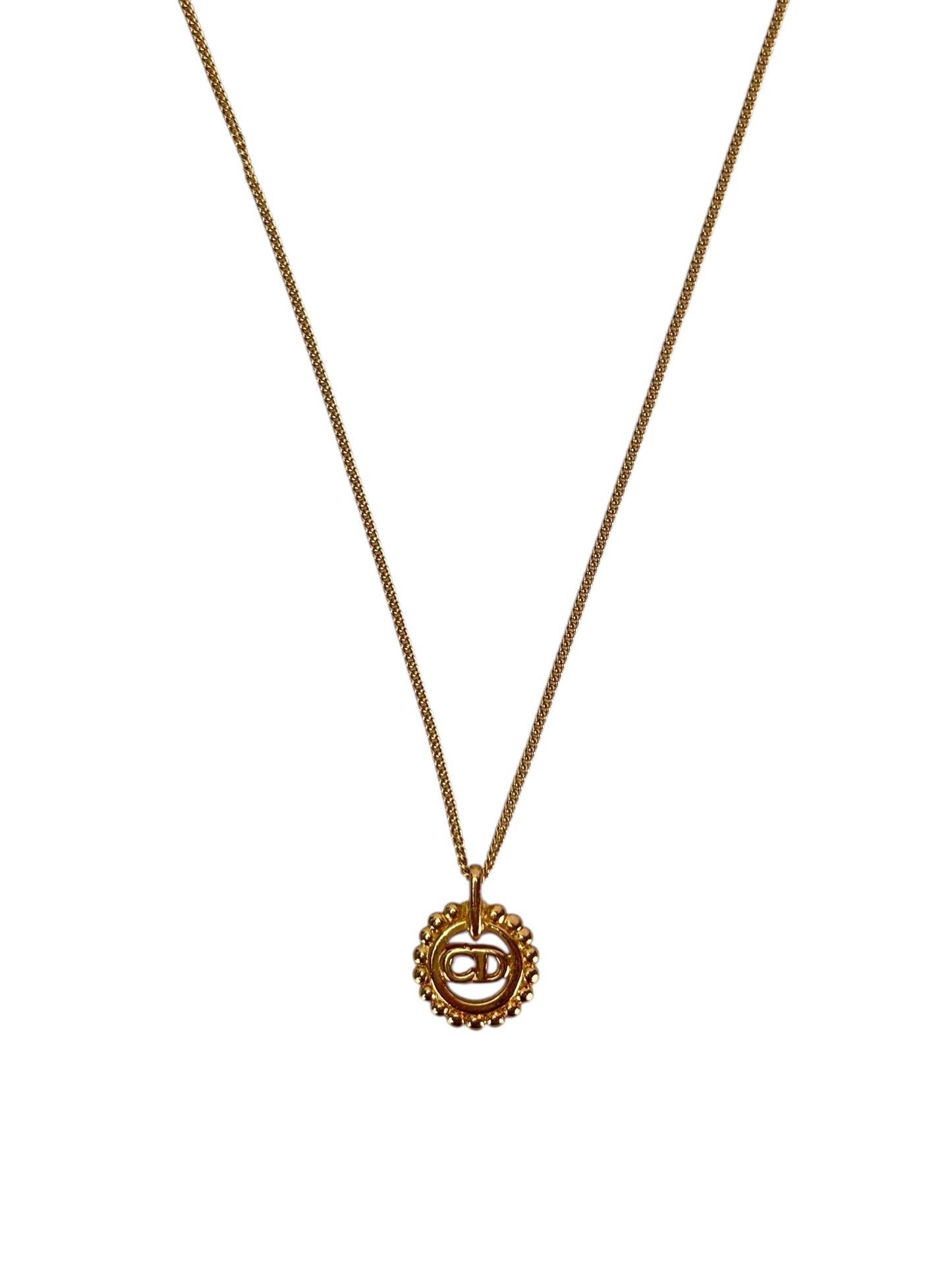 DIOR - Gold CD Logo Metal Necklace 