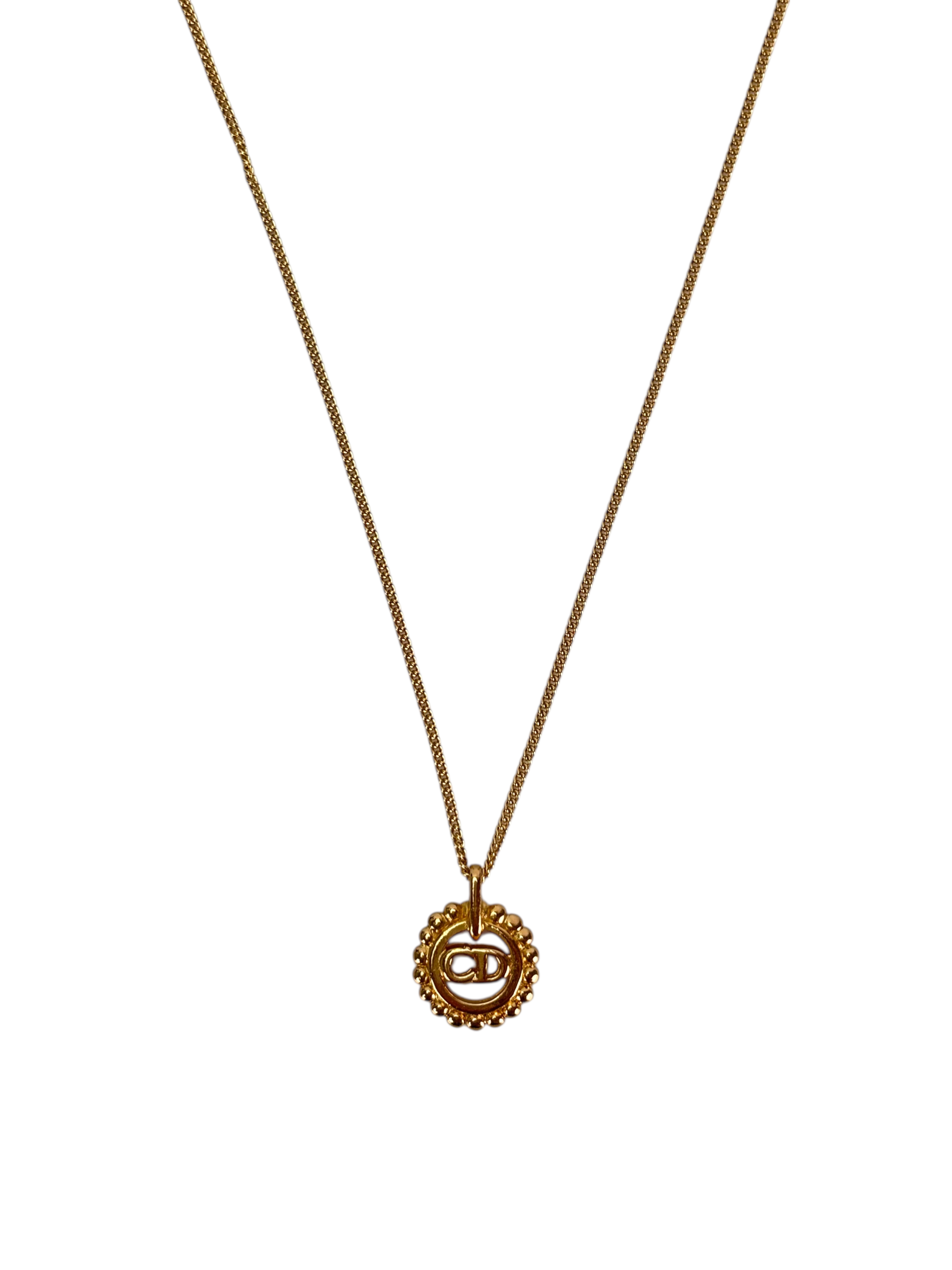 DIOR - Gold CD Logo Metal Necklace 
