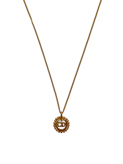 DIOR - Gold CD Logo Metal Necklace 