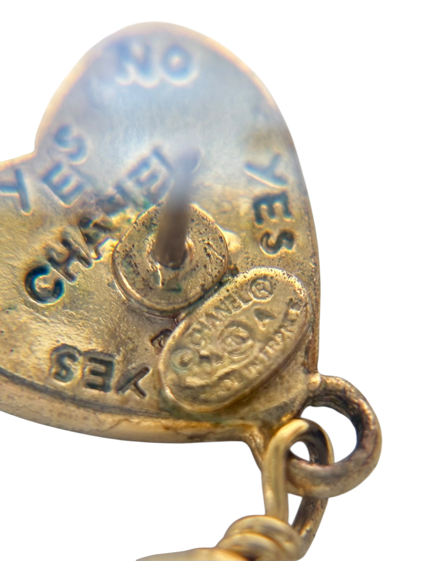 CHANEL - 04A Black CC Heart Pearl Earrings