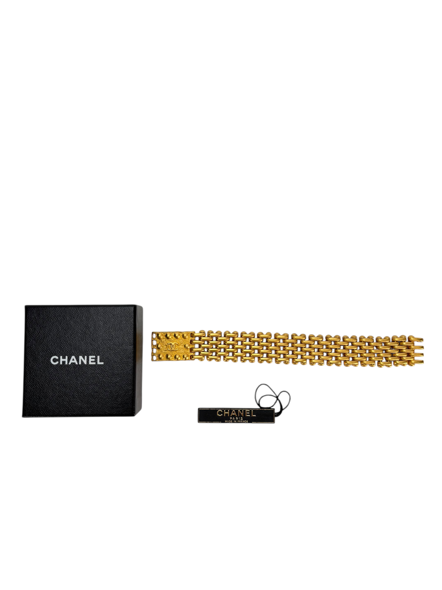 CHANEL - 97A Gold Square CC Bracelet 