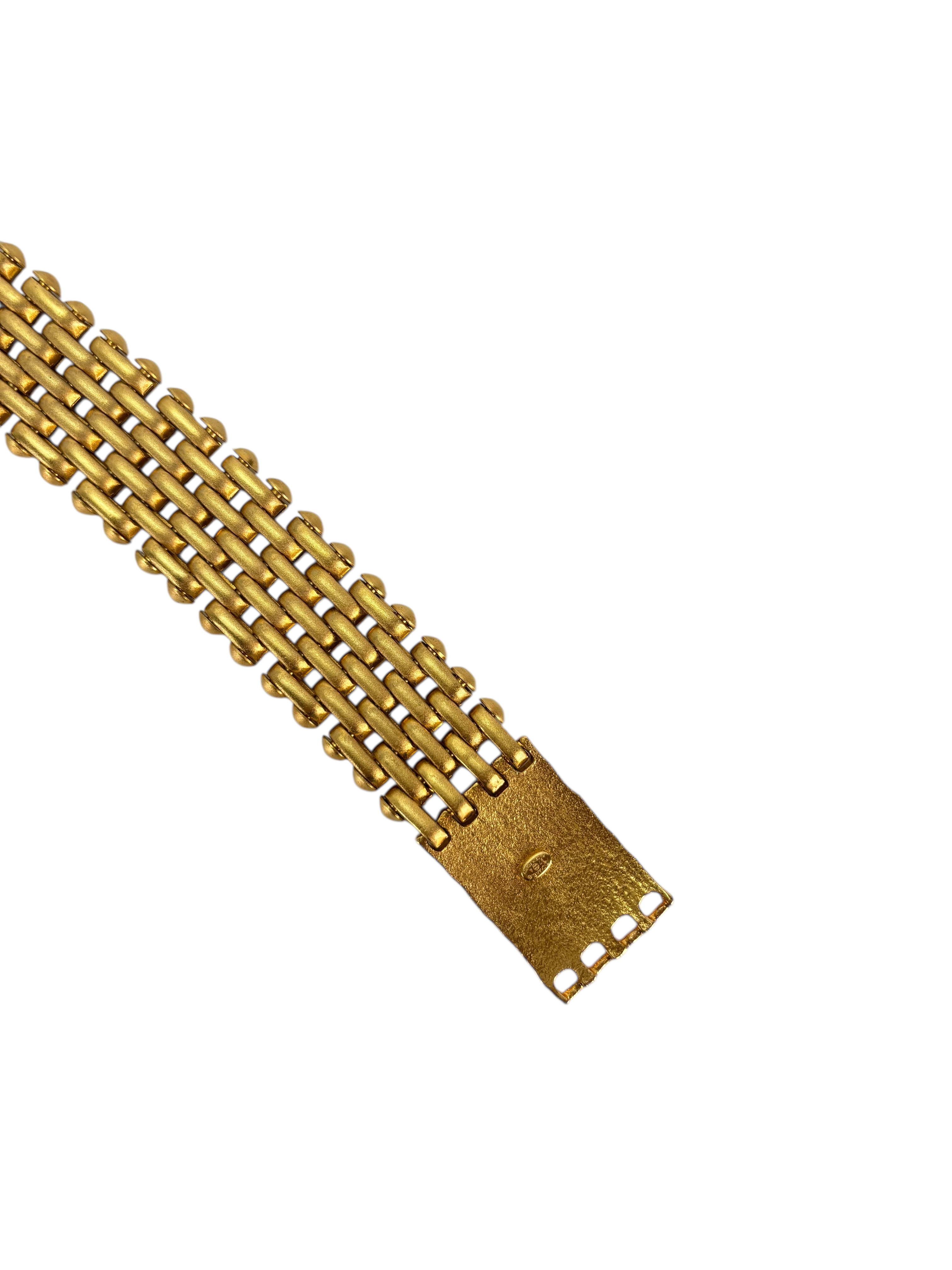 CHANEL - 97A Gold Square CC Bracelet 