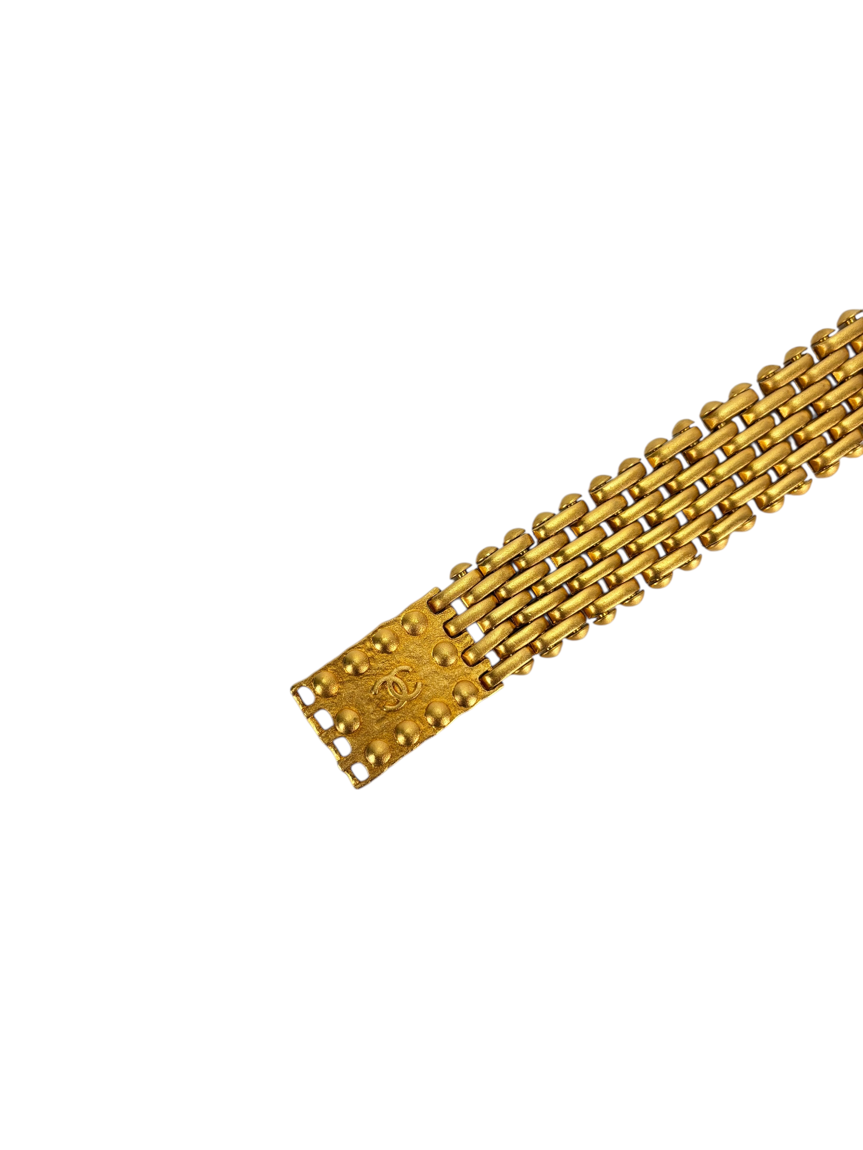 CHANEL - 97A Gold Square CC Bracelet 