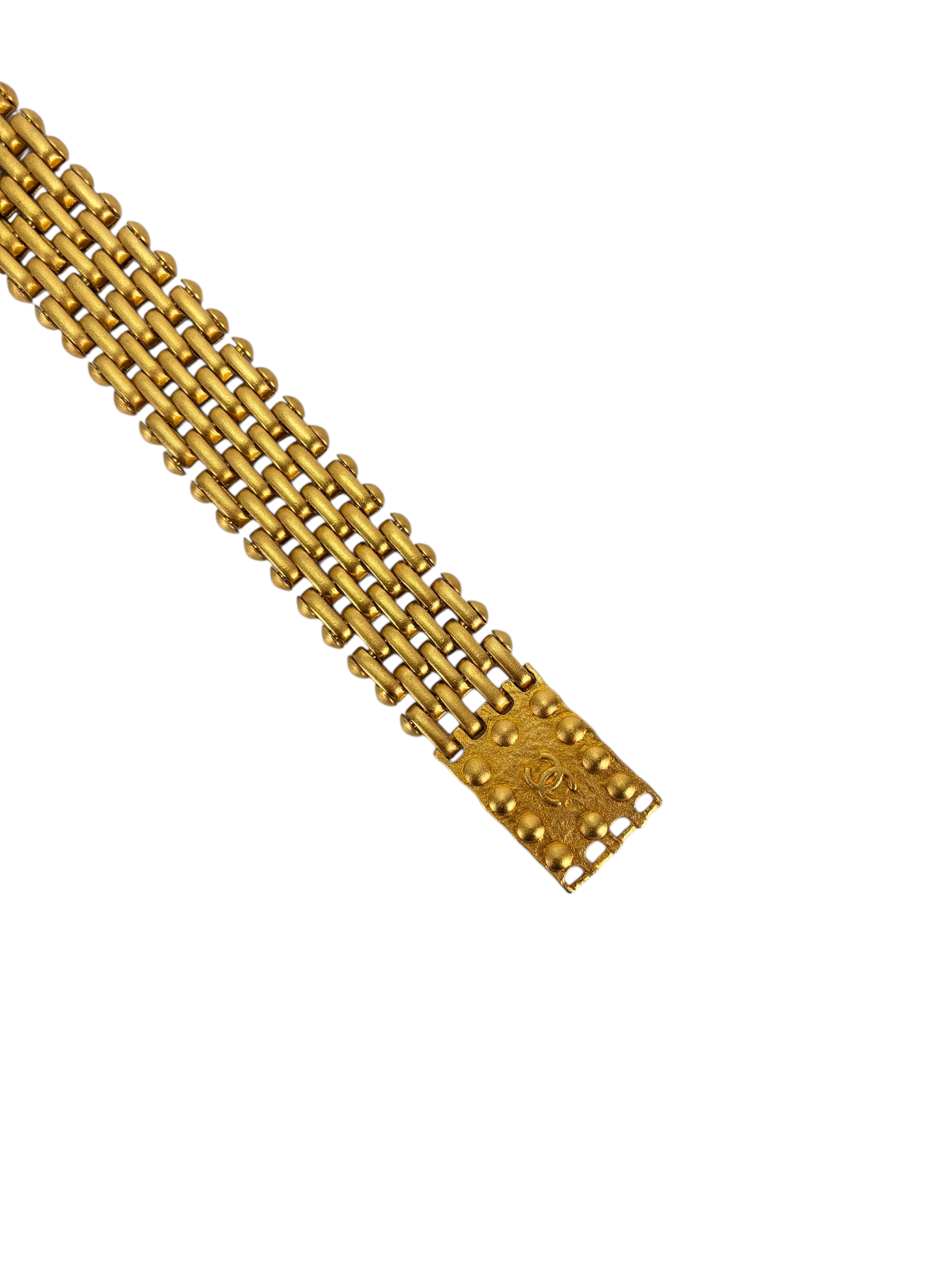 CHANEL - 97A Gold Square CC Bracelet 