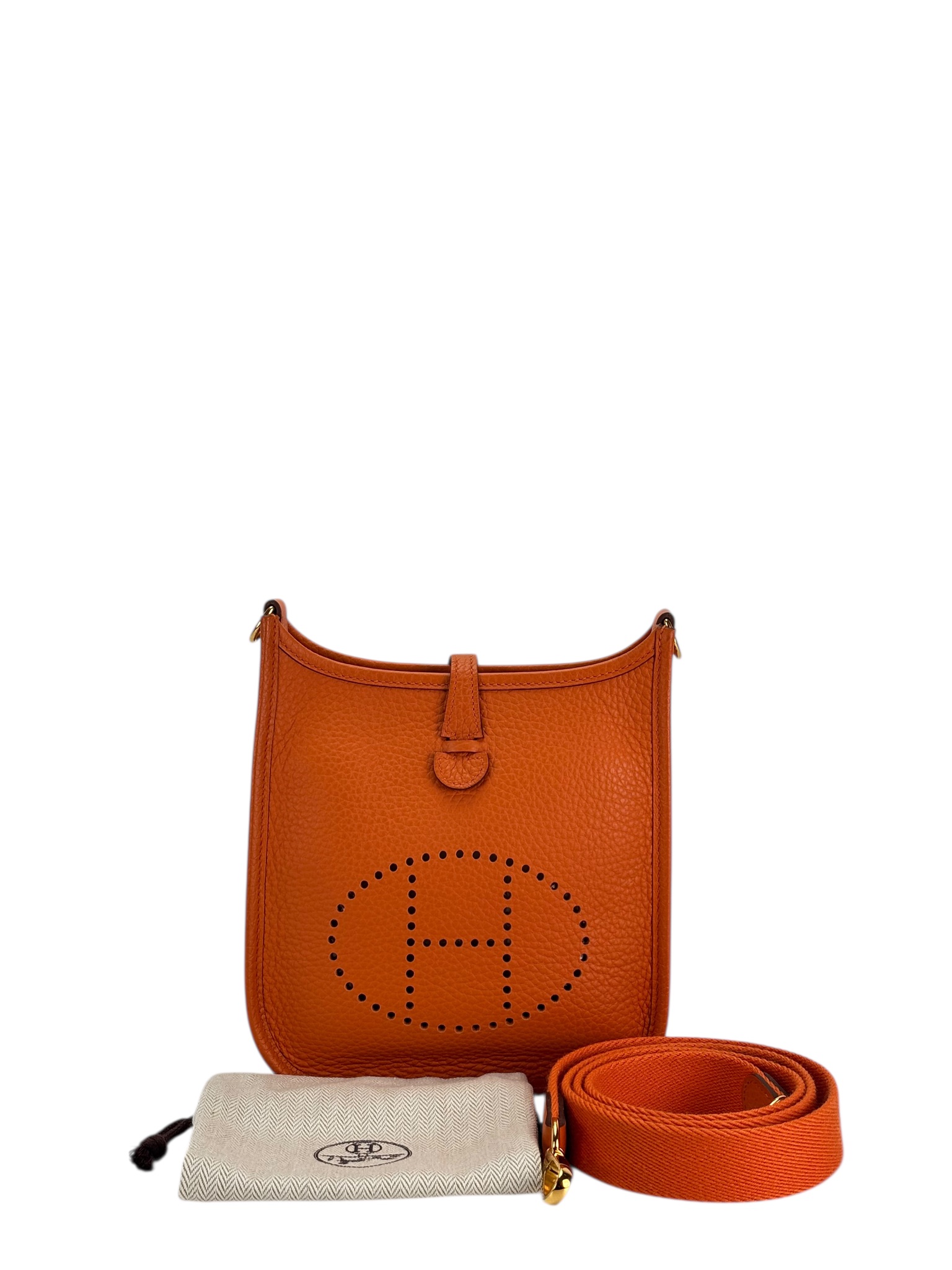 HERMES - Evelyne TPM Evelyne 16 Orange Gold Hardware