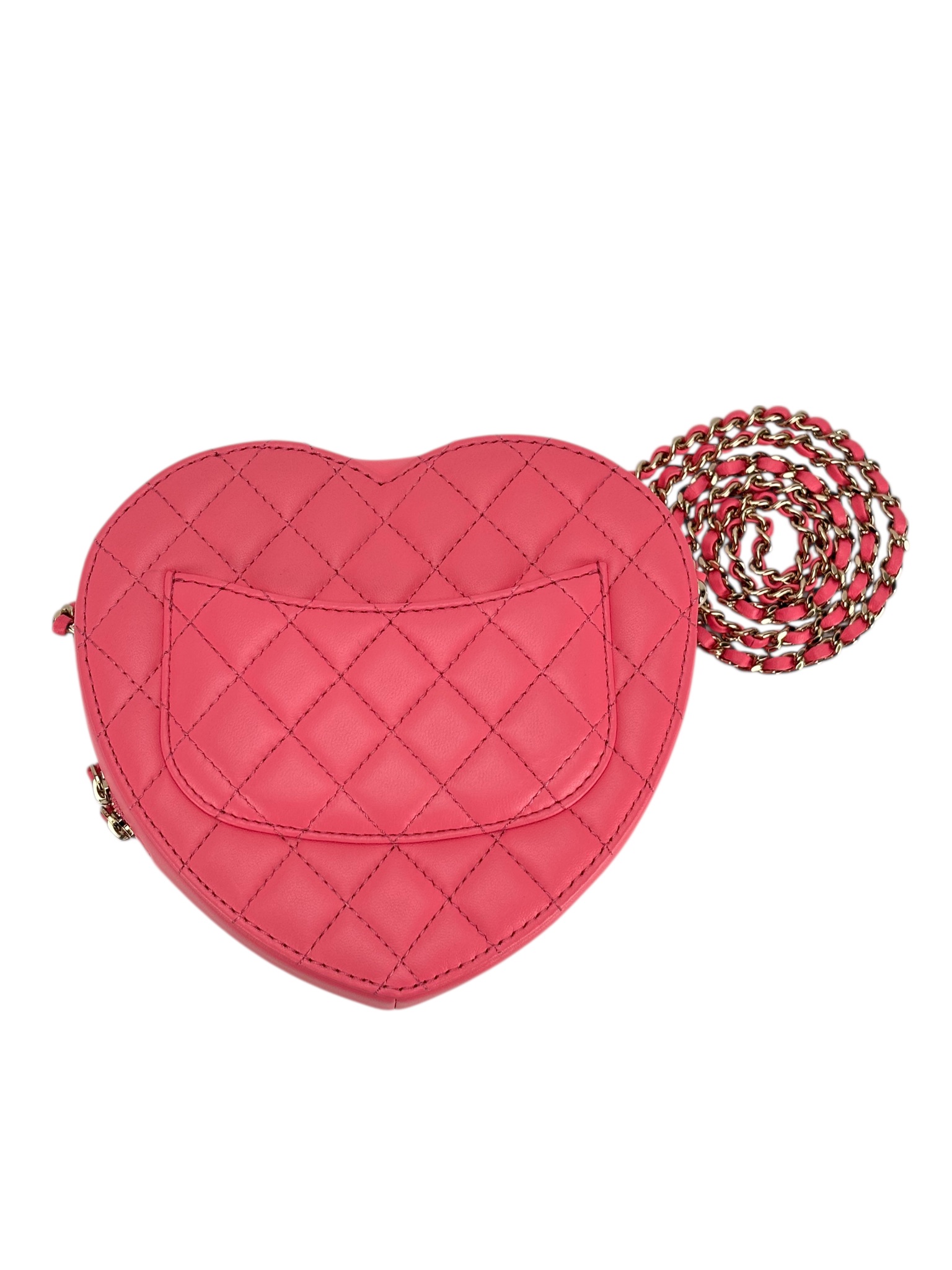 CHANEL - 22S CC In Love Heart Clutch Pink Lambskin With Chain