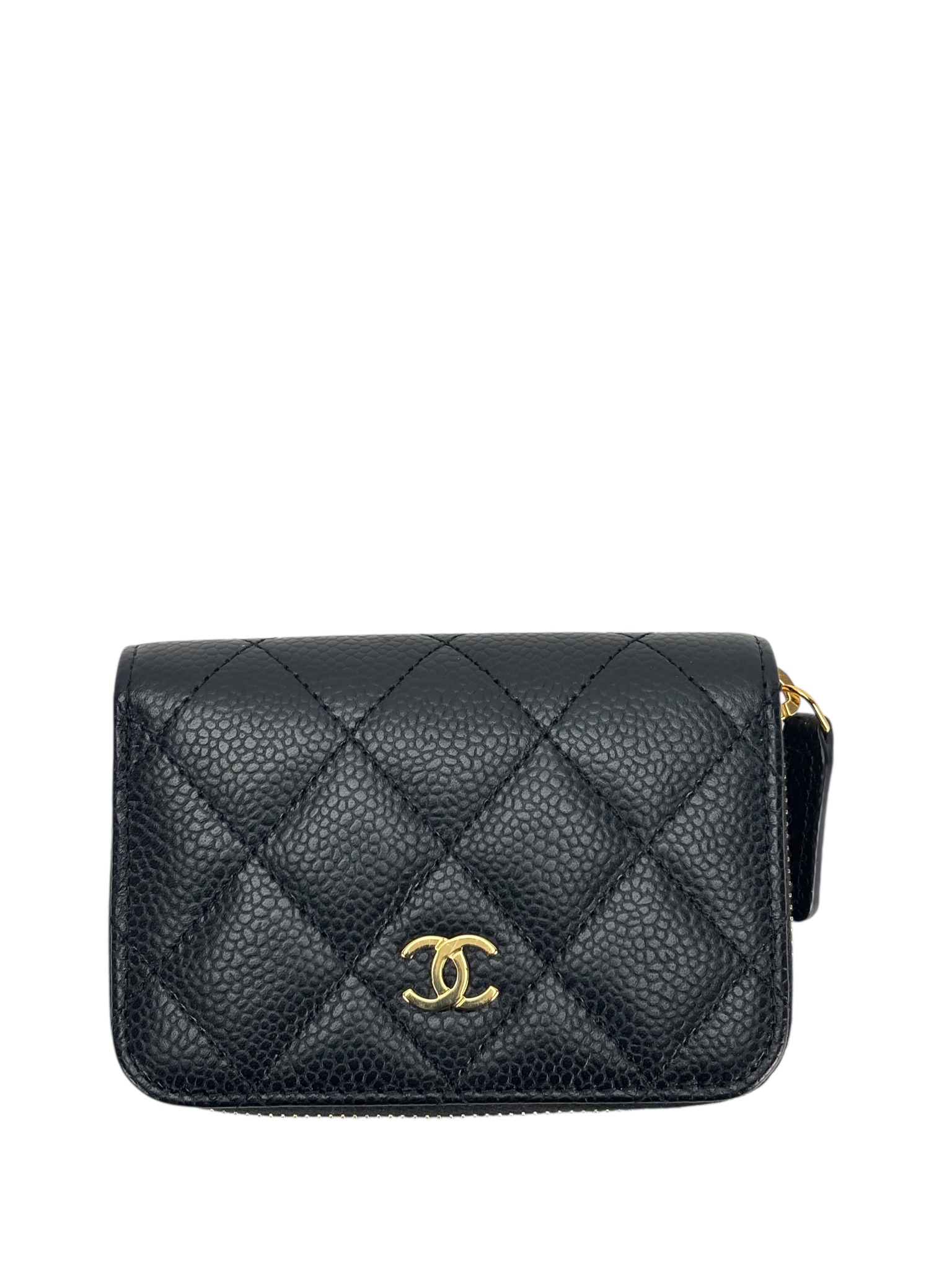 CHANEL - Black Caviar Skin Classic Zip Coin Purse