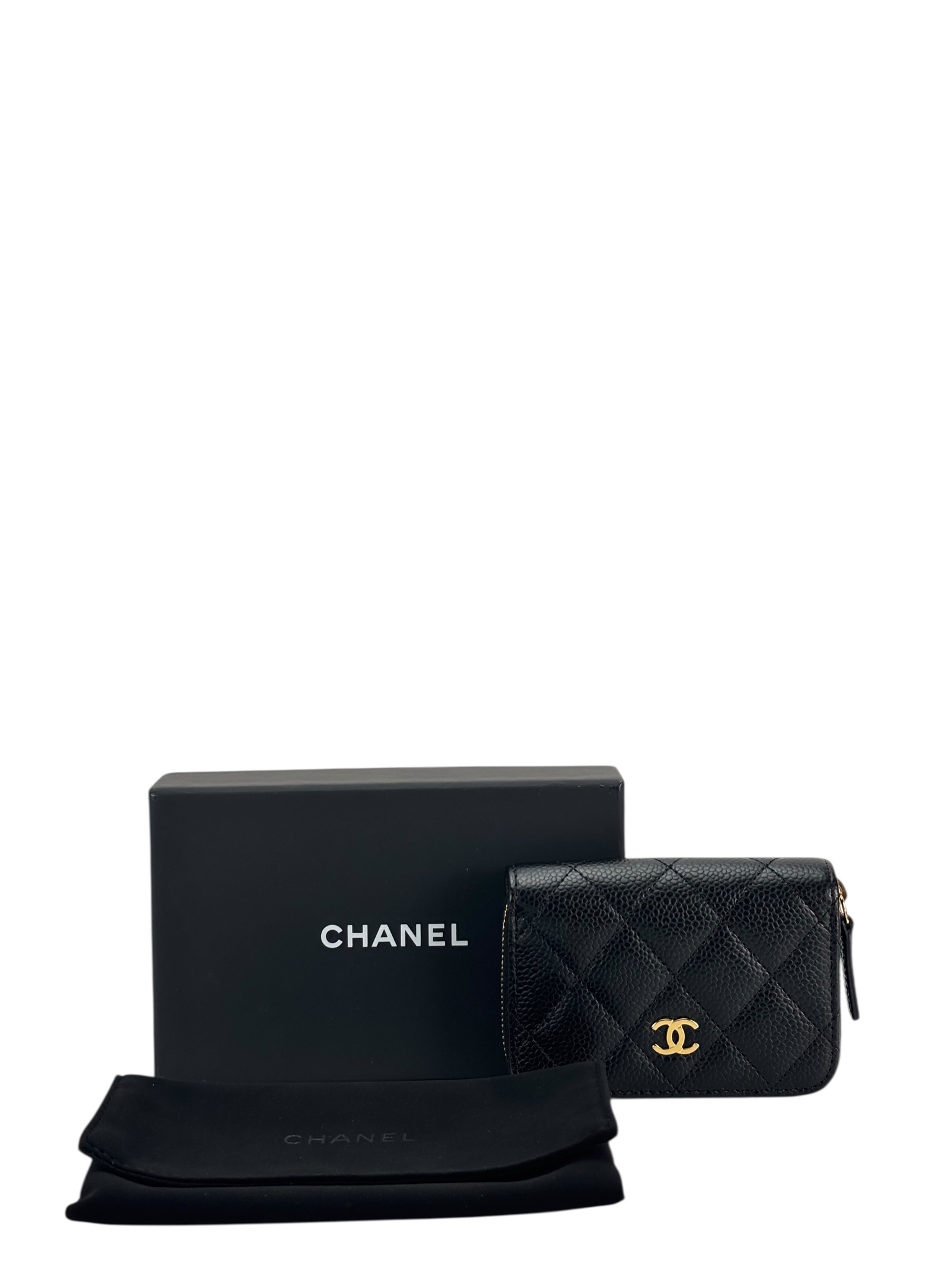 CHANEL - Black Caviar Skin Classic Zip Coin Purse