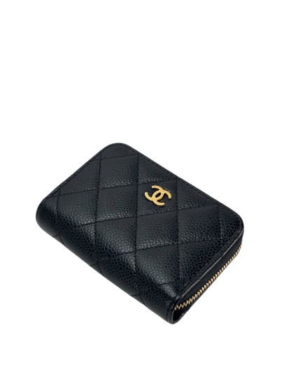 CHANEL - Black Caviar Skin Classic Zip Coin Purse