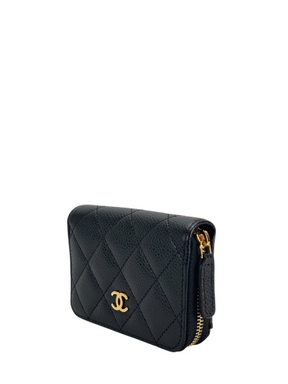 CHANEL - Black Caviar Skin Classic Zip Coin Purse
