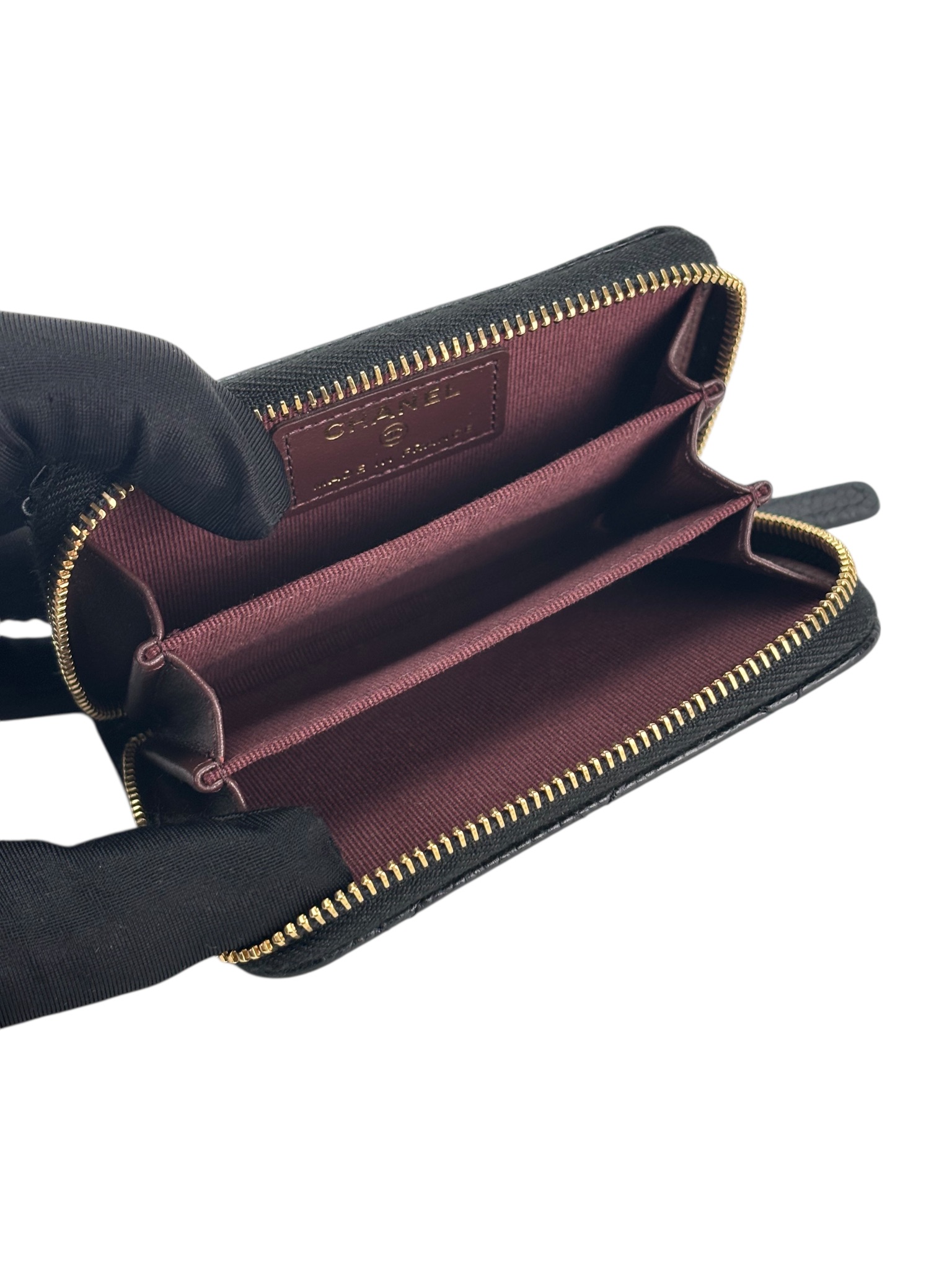 CHANEL - Black Caviar Skin Classic Zip Coin Purse