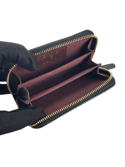 CHANEL - Black Caviar Skin Classic Zip Coin Purse