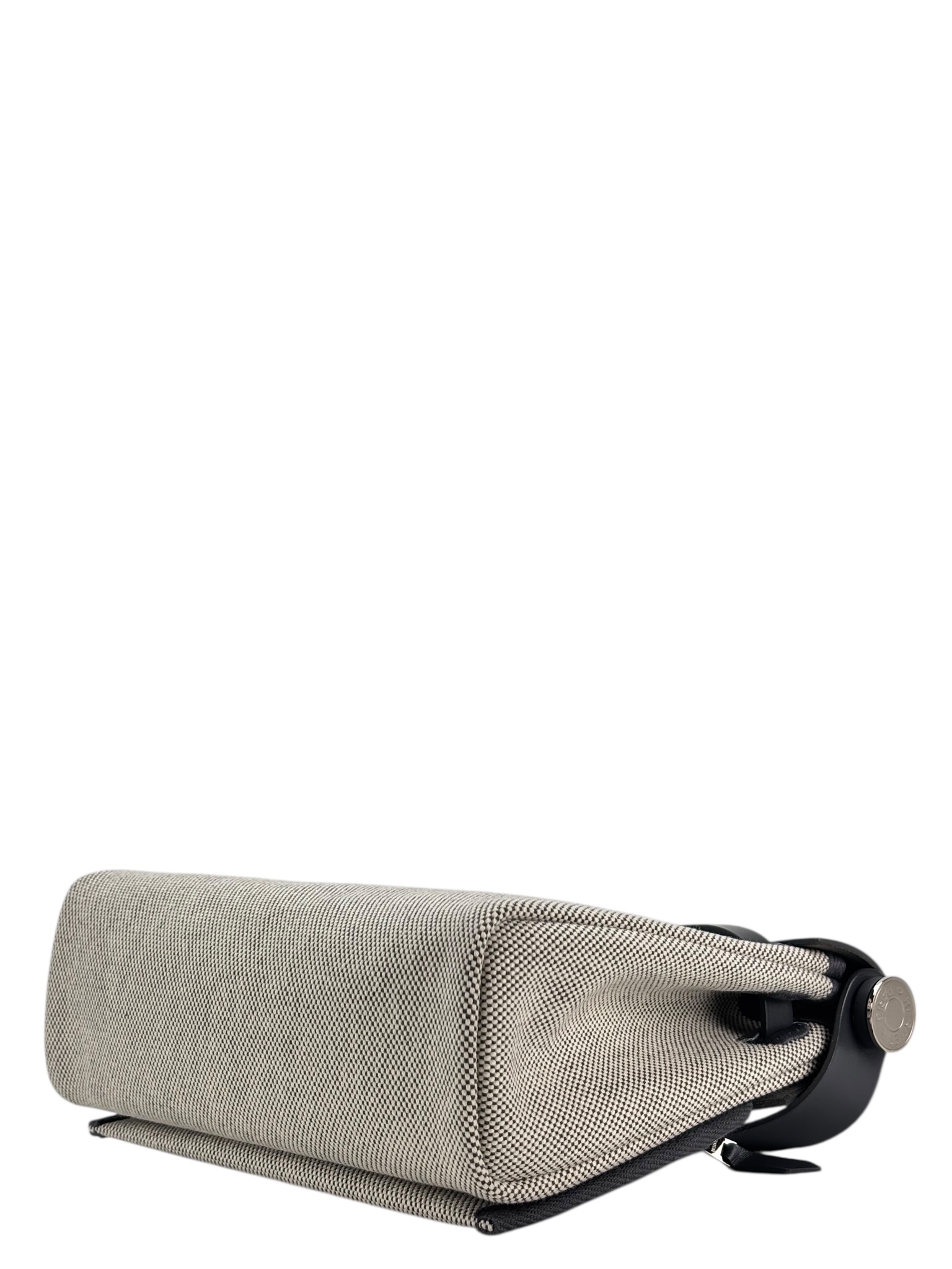 HERMES - Herbag Zip 20 Mini Black (PM) Toile Vache Palladium Hardware