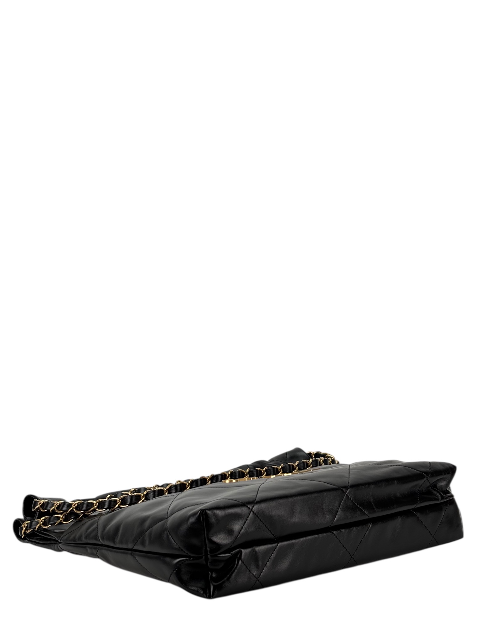 CHANEL - 22 Bag Black Calfskin Gold Hardware Small