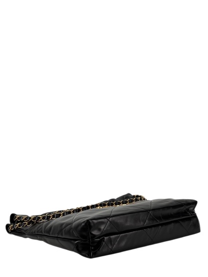 CHANEL - 22 Bag Black Calfskin Gold Hardware Small