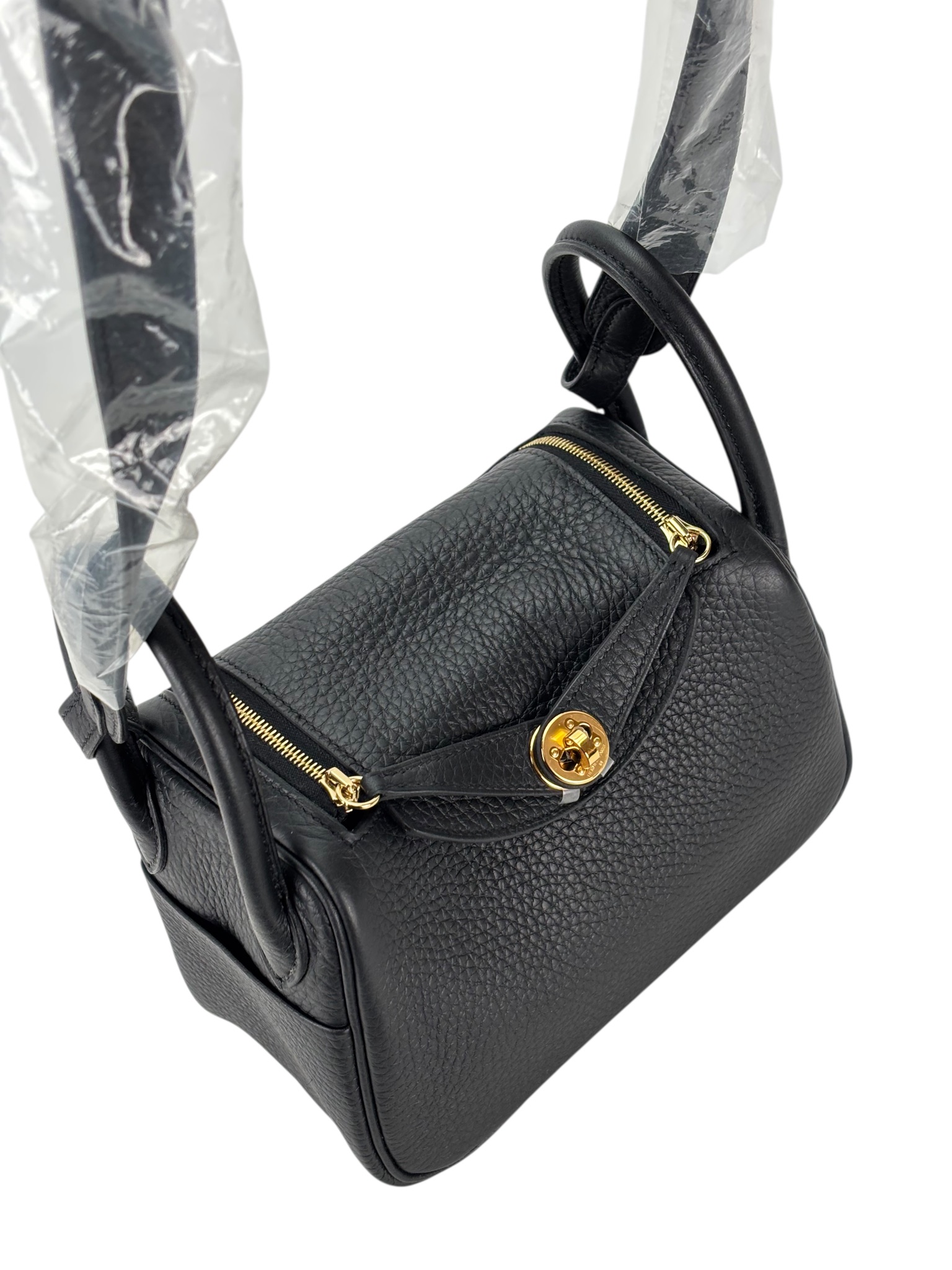 HERMES - Mini Lindy Black TC Gold Hardware 