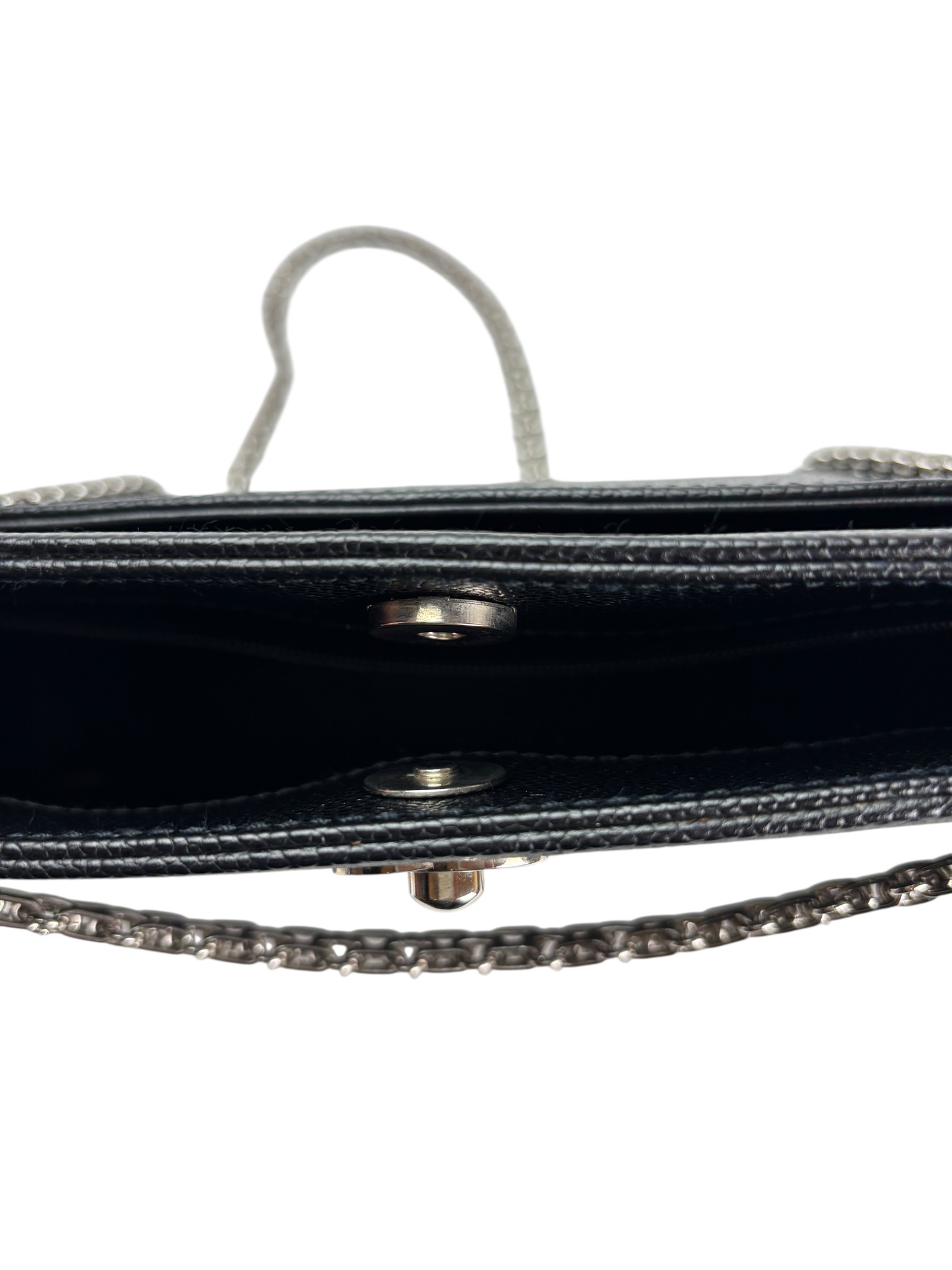 CHANEL - Black Caviar Chain Tote Bag Silver Hardware