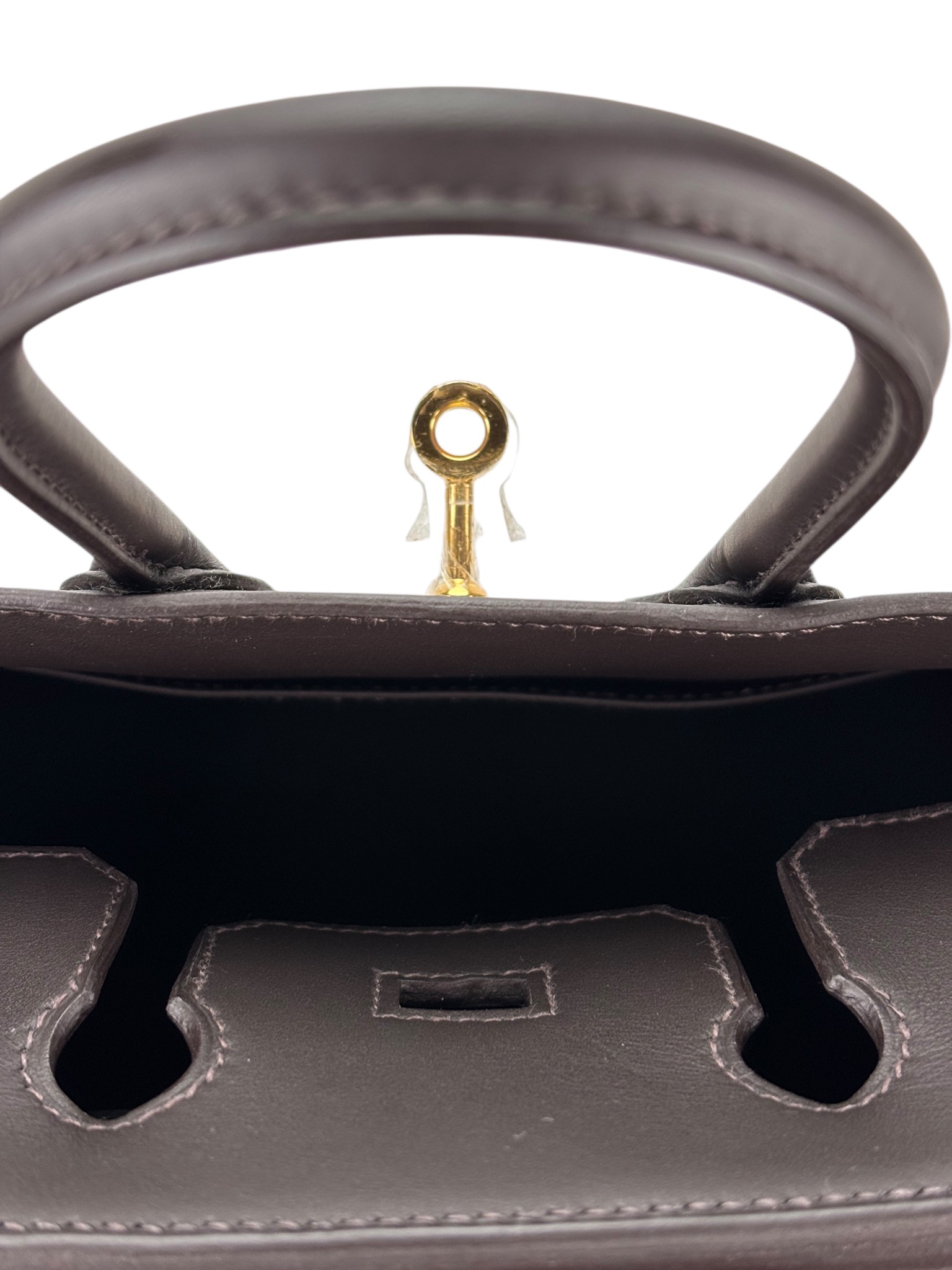 HERMES - Birkin 25 Swift T3 BaiBrun Toile H Gold Hardware