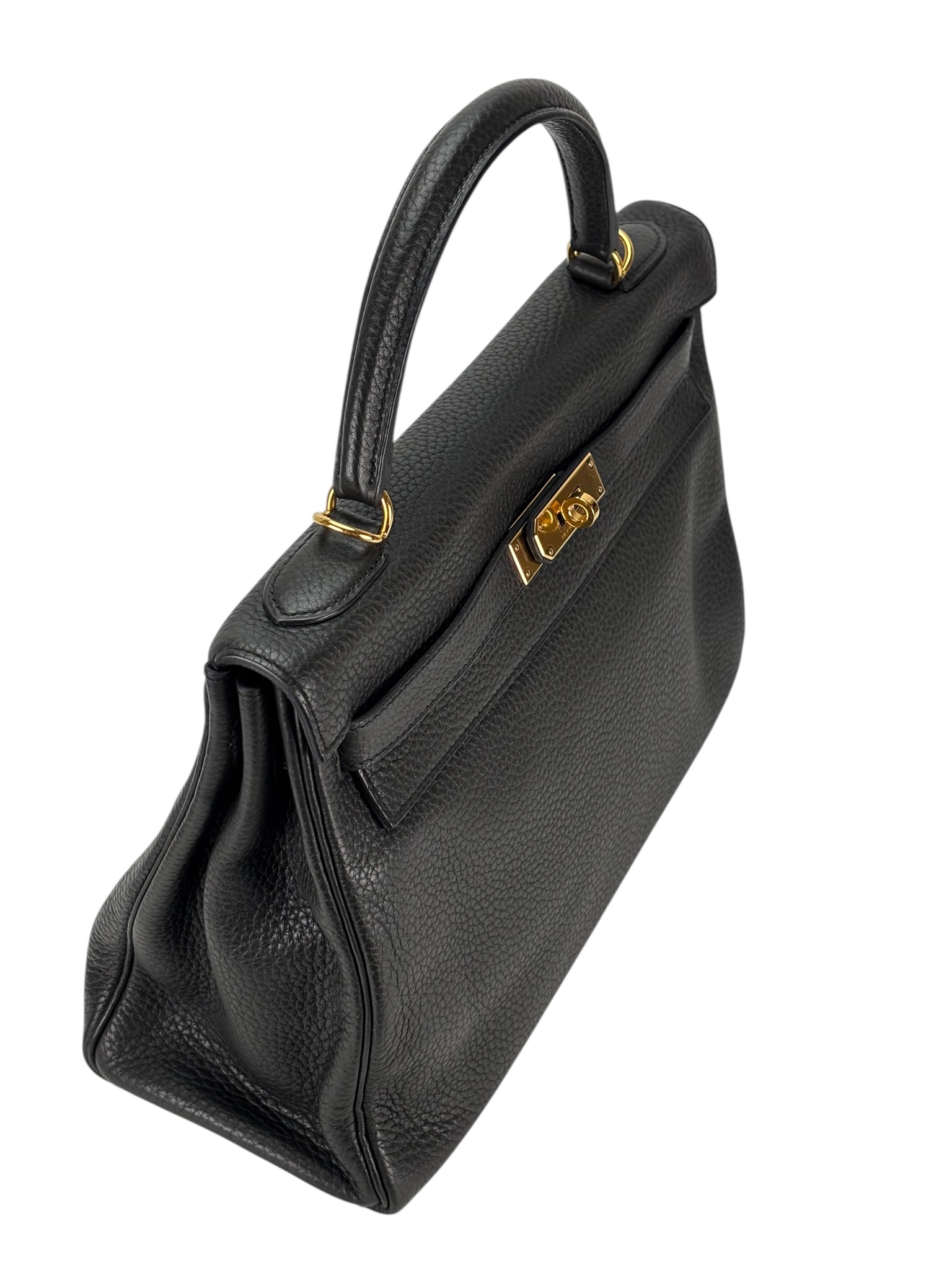 HERMES - Kelly 32 Black Togo Gold Hardware