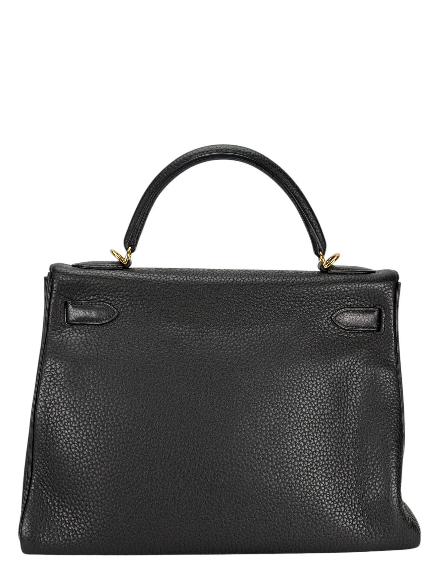 HERMES - Kelly 32 Black Togo Gold Hardware
