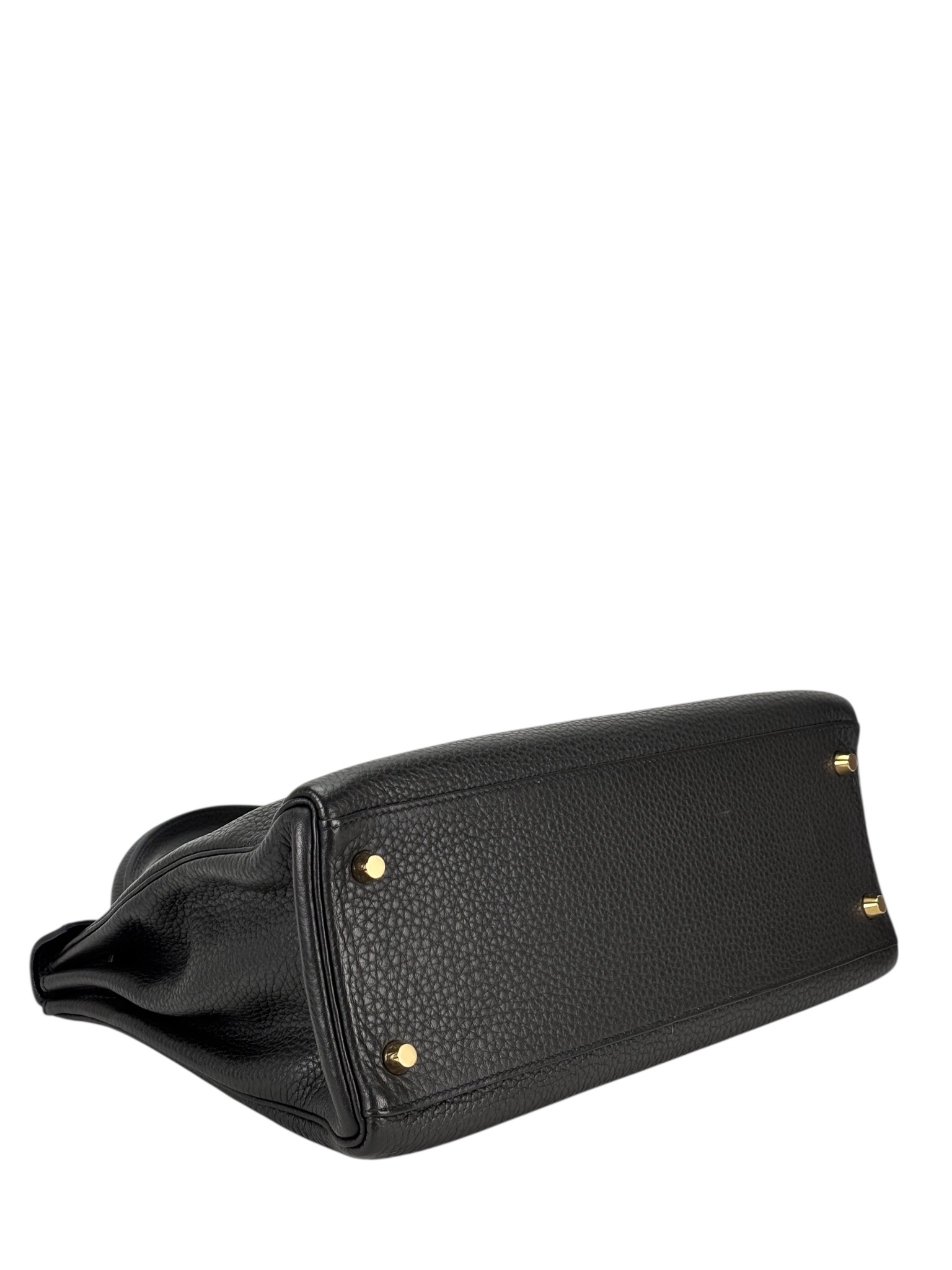 HERMES - Kelly 32 Black Togo Gold Hardware