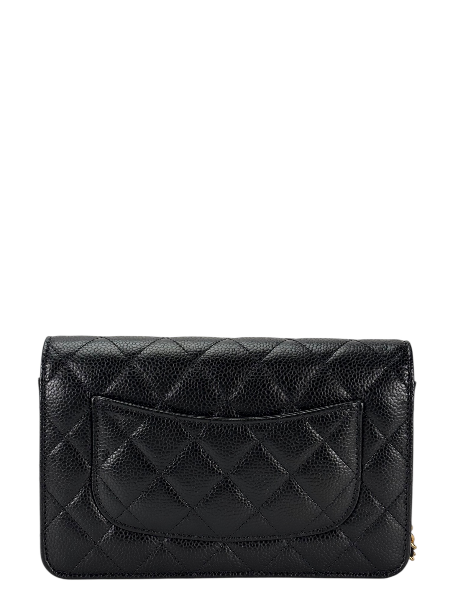 CHANEL - Black Caviar Wallet On Chain Gold-Tone Metal (WOC)