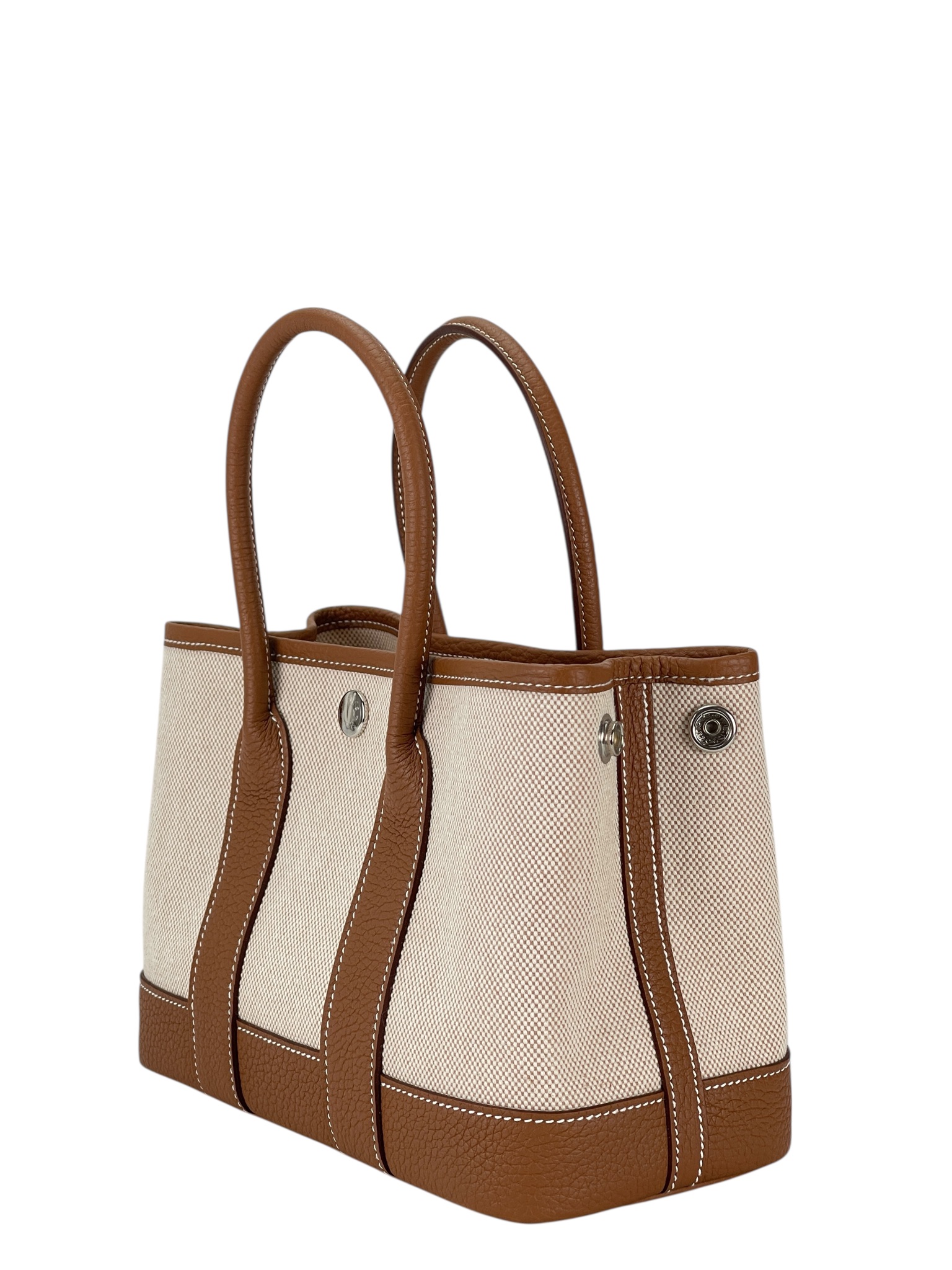 HERMES - Garden Party 23 Gold Toile Neo Handbag