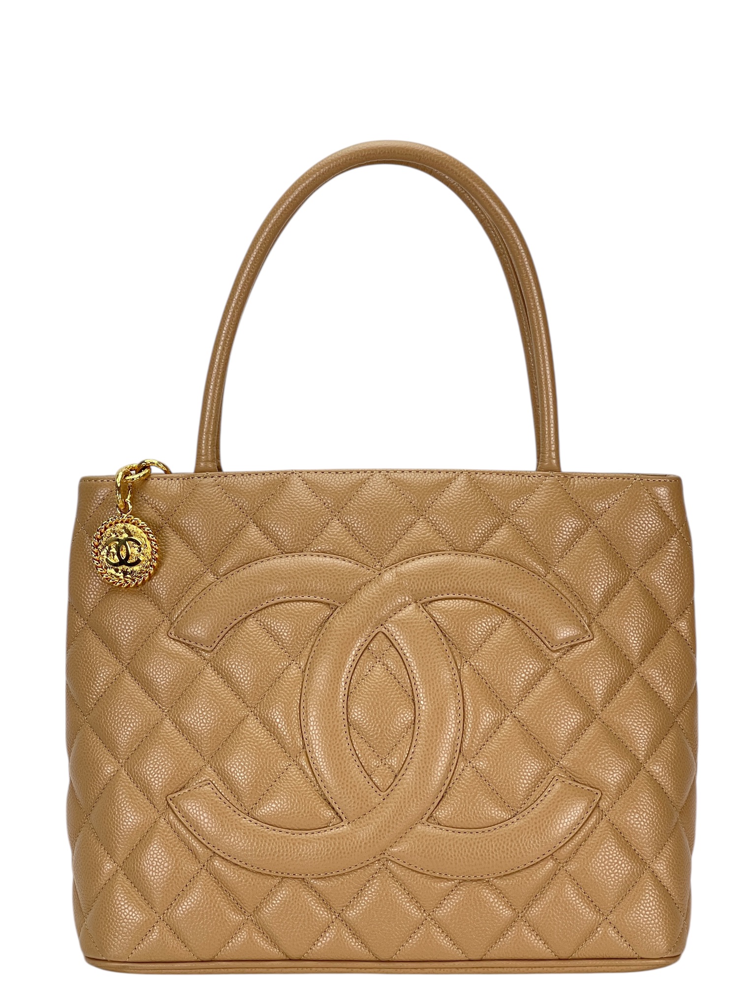CHANEL - Beige Caviar Reprint Tote Bag 