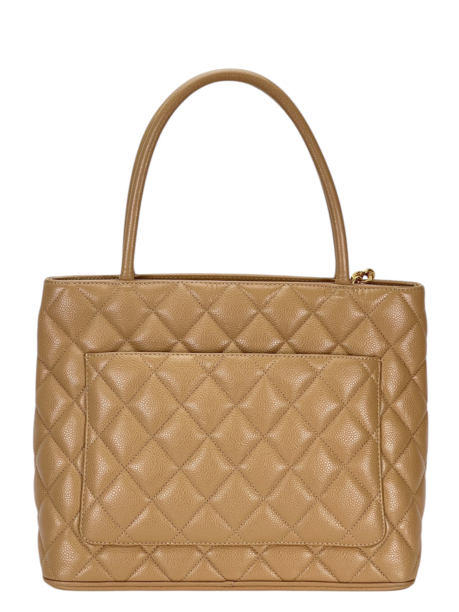 CHANEL - Beige Caviar Reprint Tote Bag 