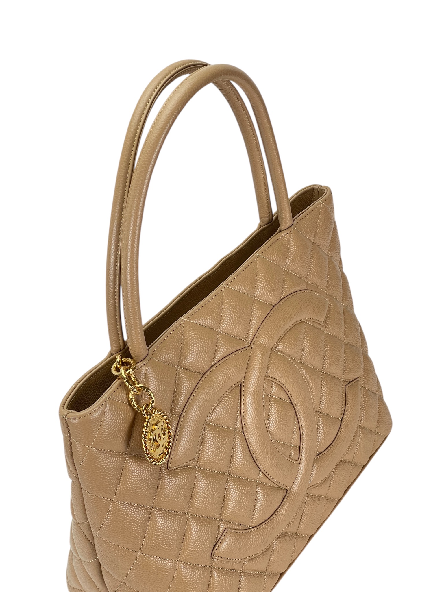 CHANEL - Beige Caviar Reprint Tote Bag 