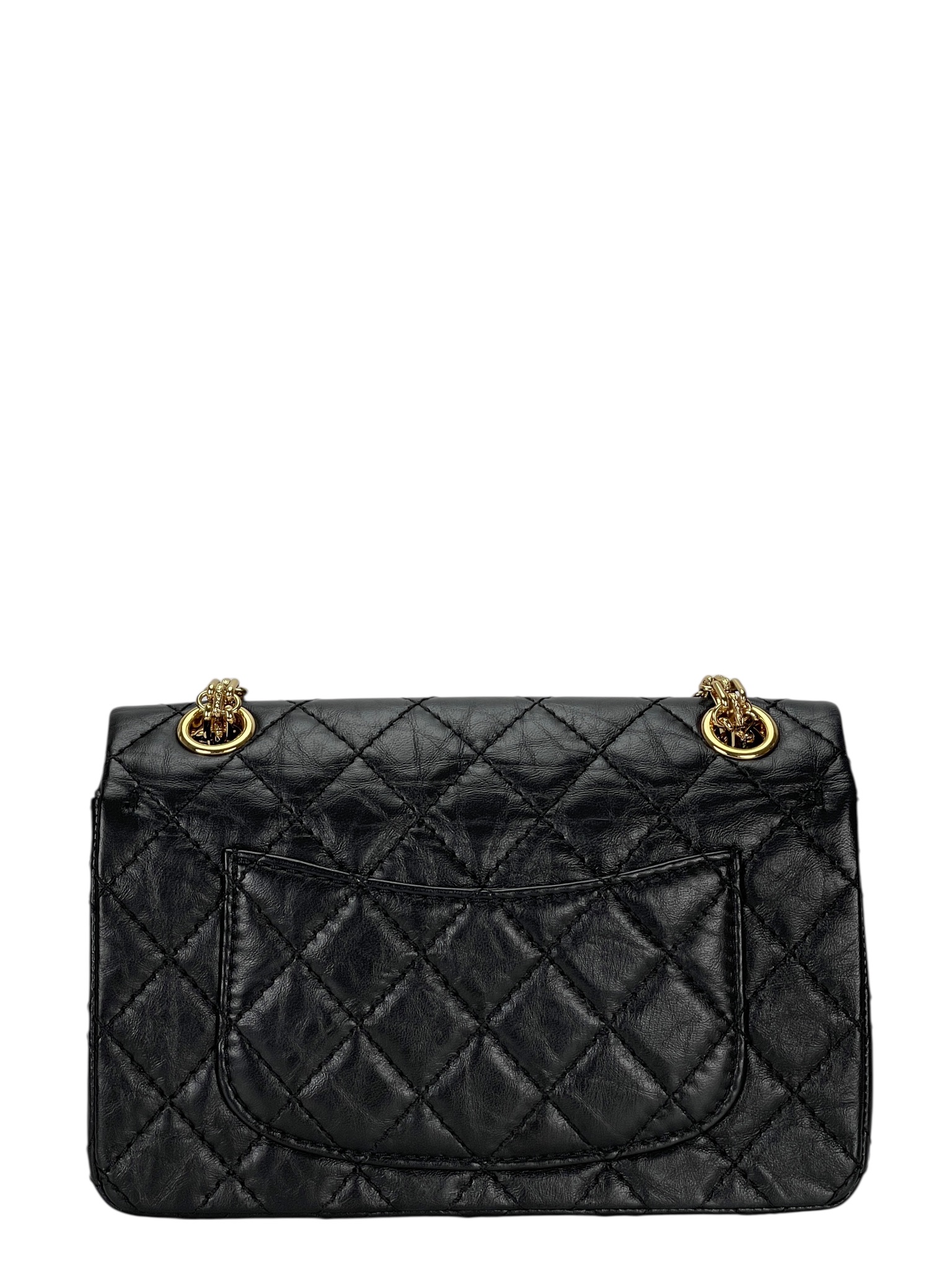 CHANEL - 2.55 Mini Flap Black Calfskin Gold Hardware