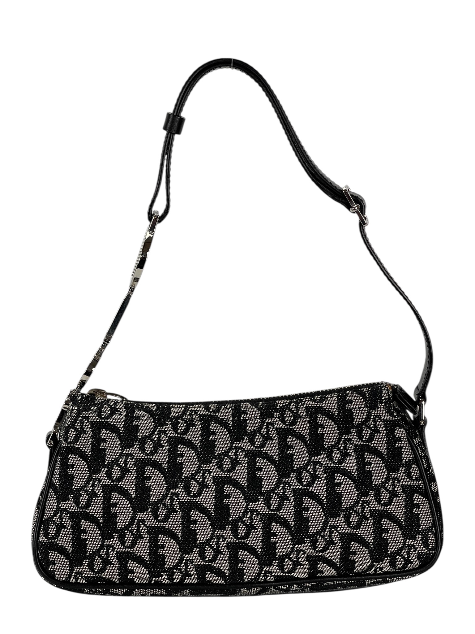 CHRISTIAN DIOR - Black Canvas Pouch Shoulder Bag