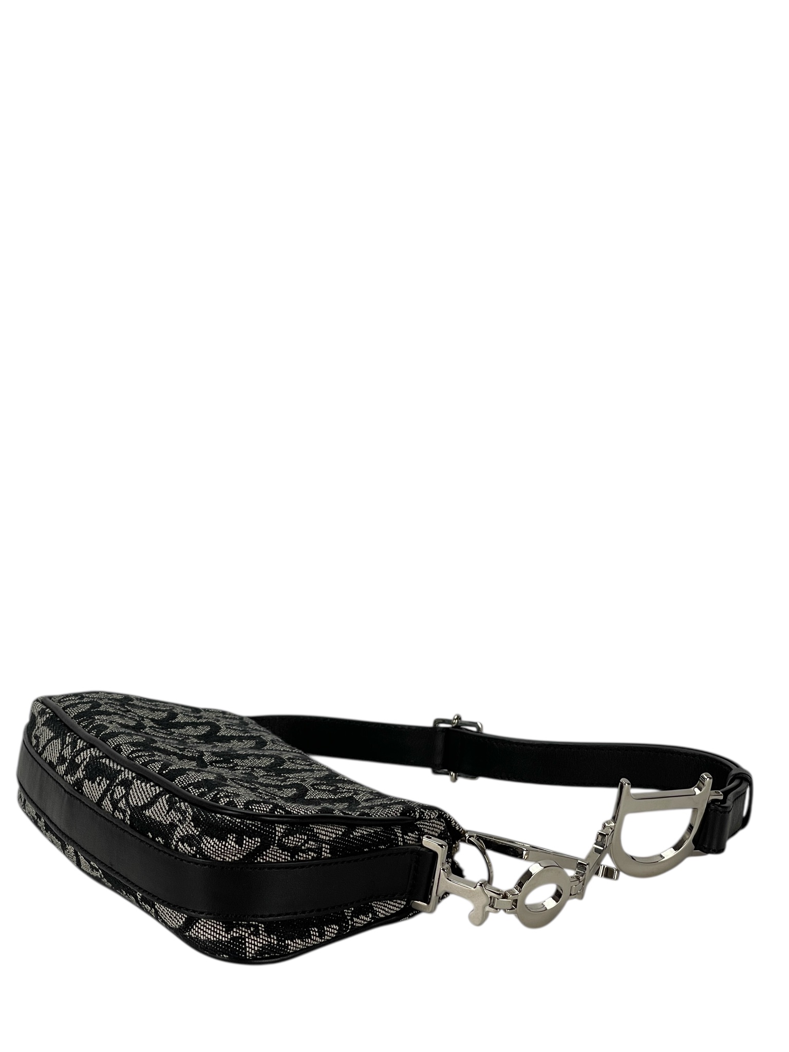 CHRISTIAN DIOR - Black Canvas Pouch Shoulder Bag