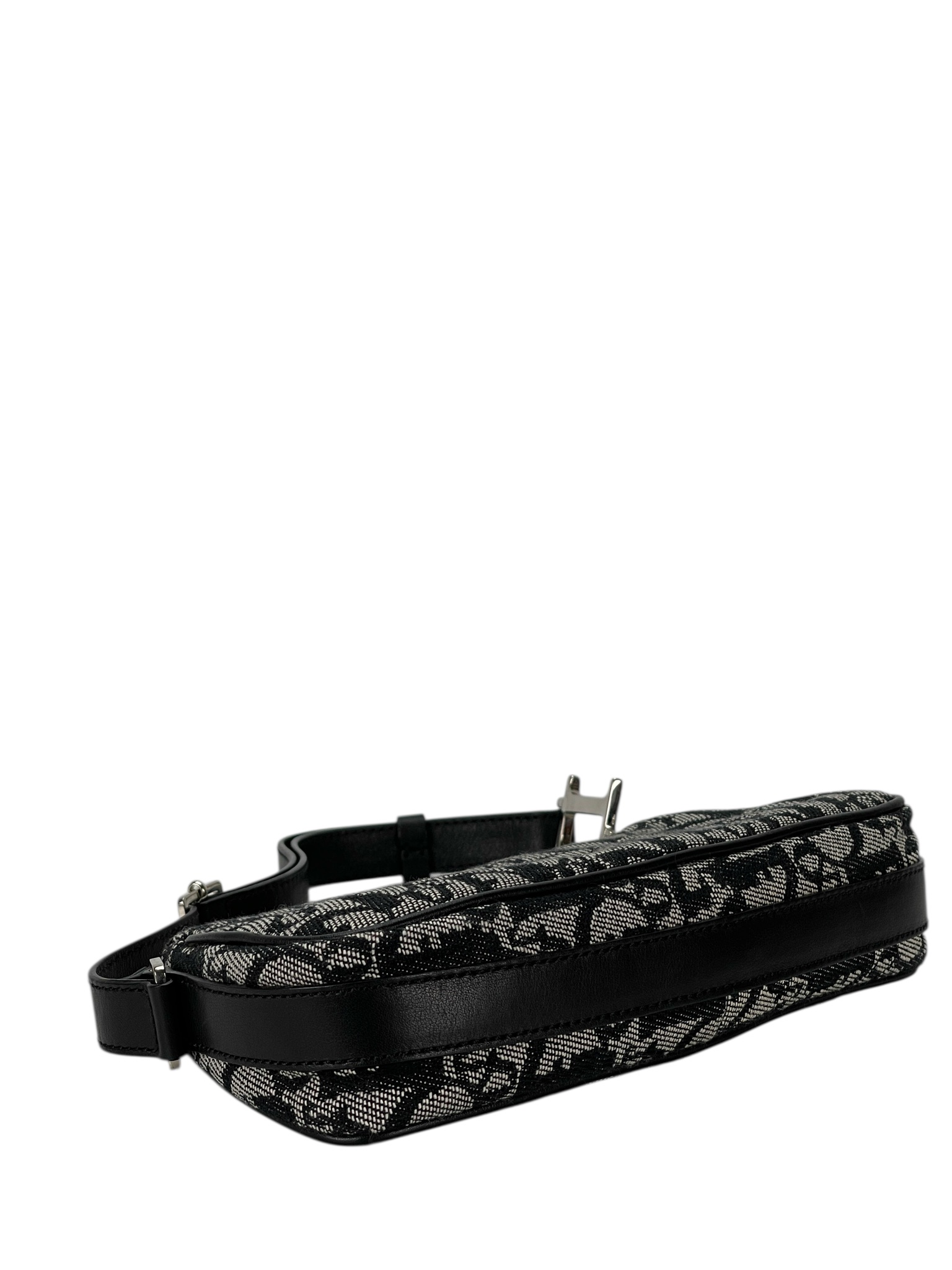 CHRISTIAN DIOR - Black Canvas Pouch Shoulder Bag