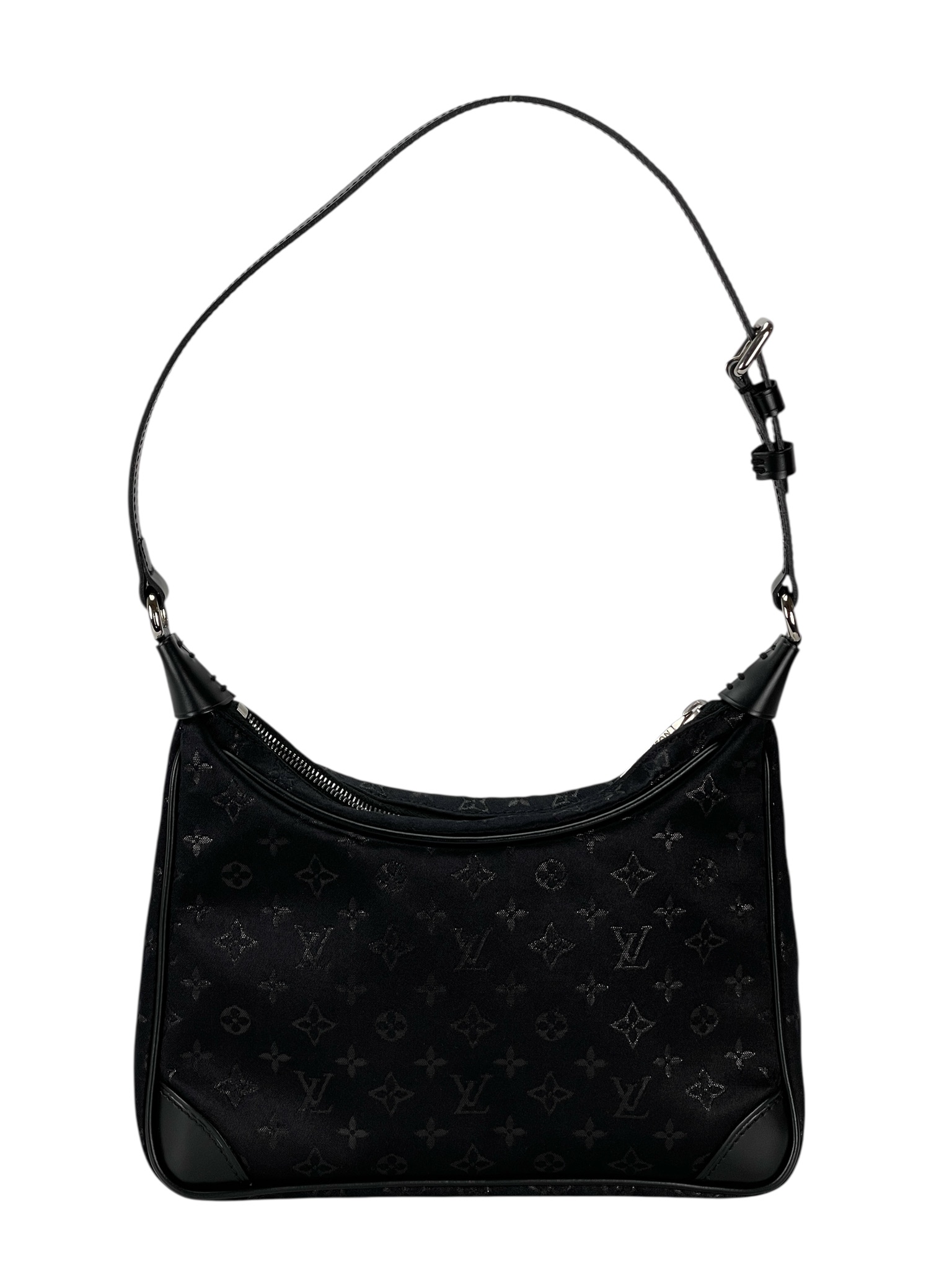 LOUIS VUITTON - Black Silk Satin Mini Boulogne Bag Monogram