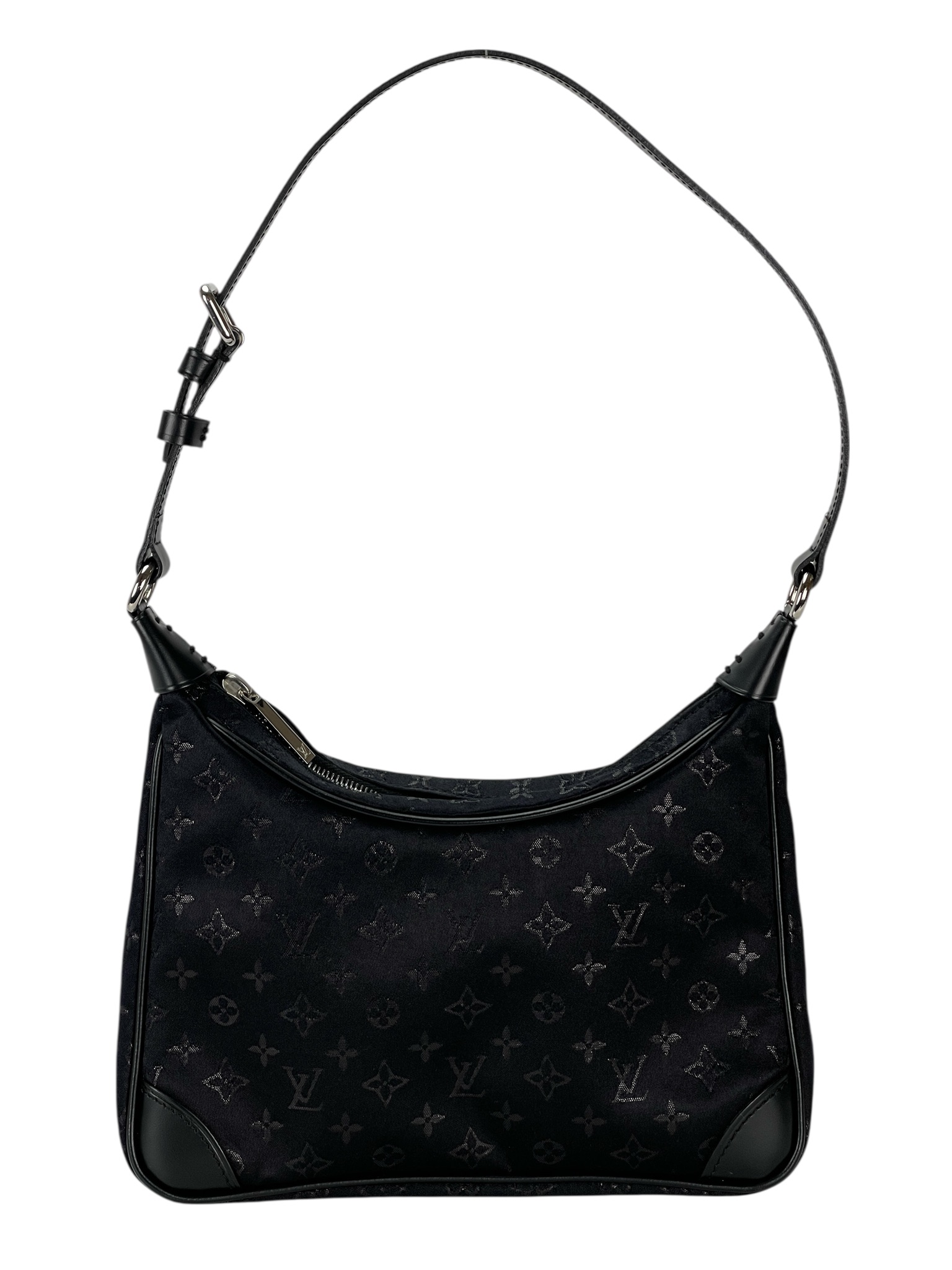 LOUIS VUITTON - Black Silk Satin Mini Boulogne Bag Monogram
