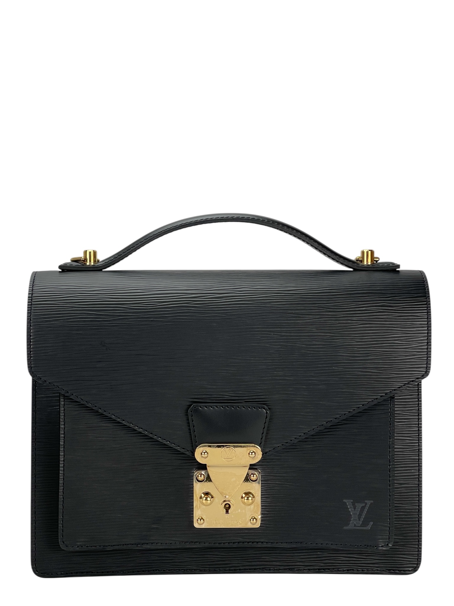 LOUIS VUITTON - Black Epi Monceau Handbag