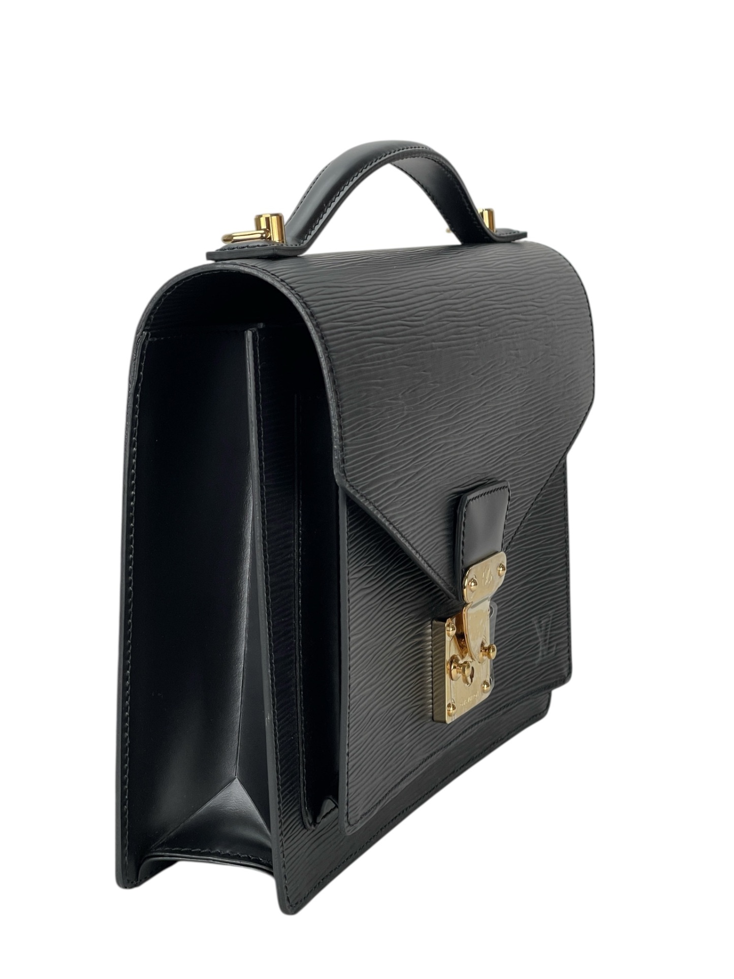 LOUIS VUITTON - Black Epi Monceau Handbag