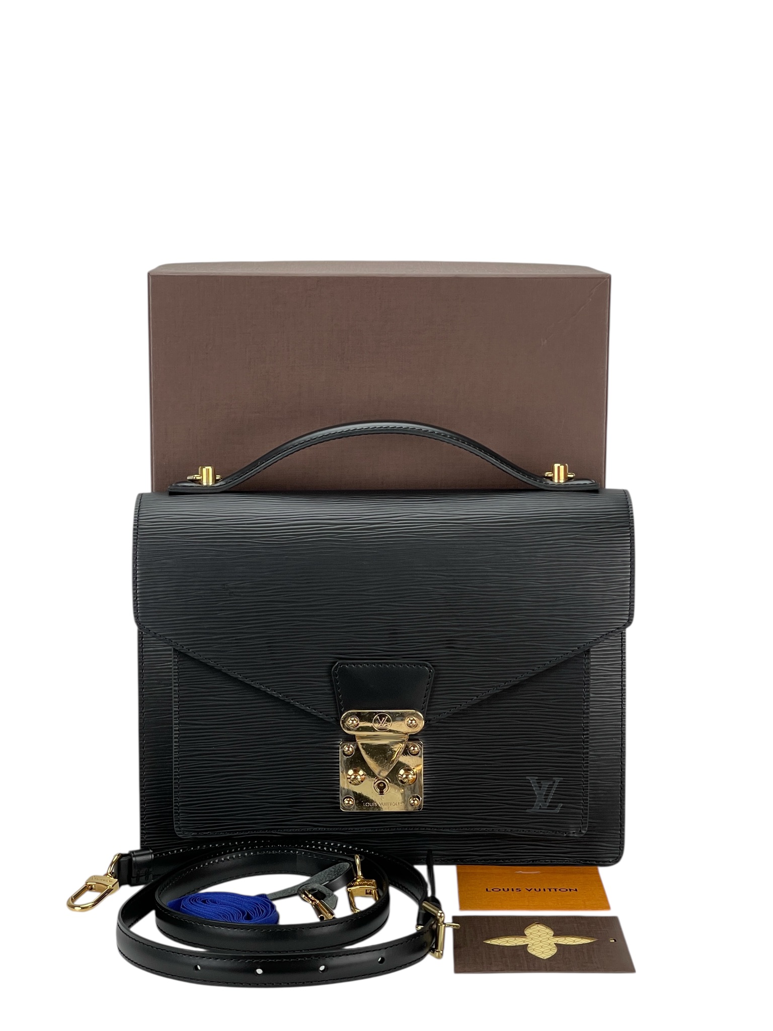 LOUIS VUITTON - Black Epi Monceau Handbag