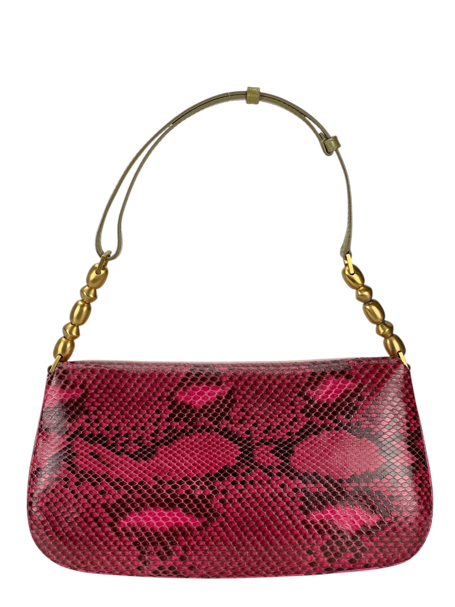 CHRISTIAN DIOR - Pink Haircalf Leather Marispearl Shoulder Bag