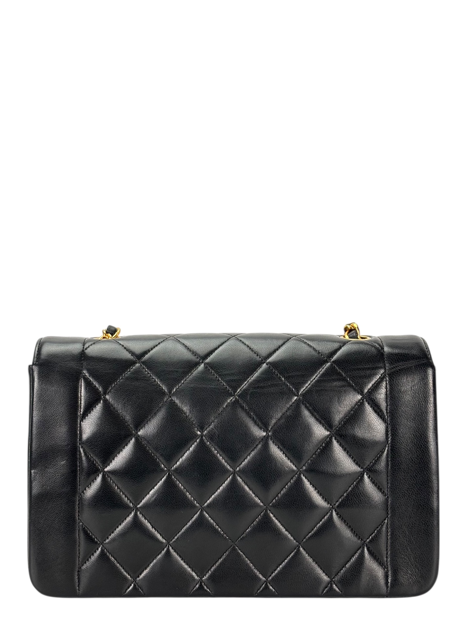 CHANEL - Black Lambskin Medium Diana Shoulder Bag