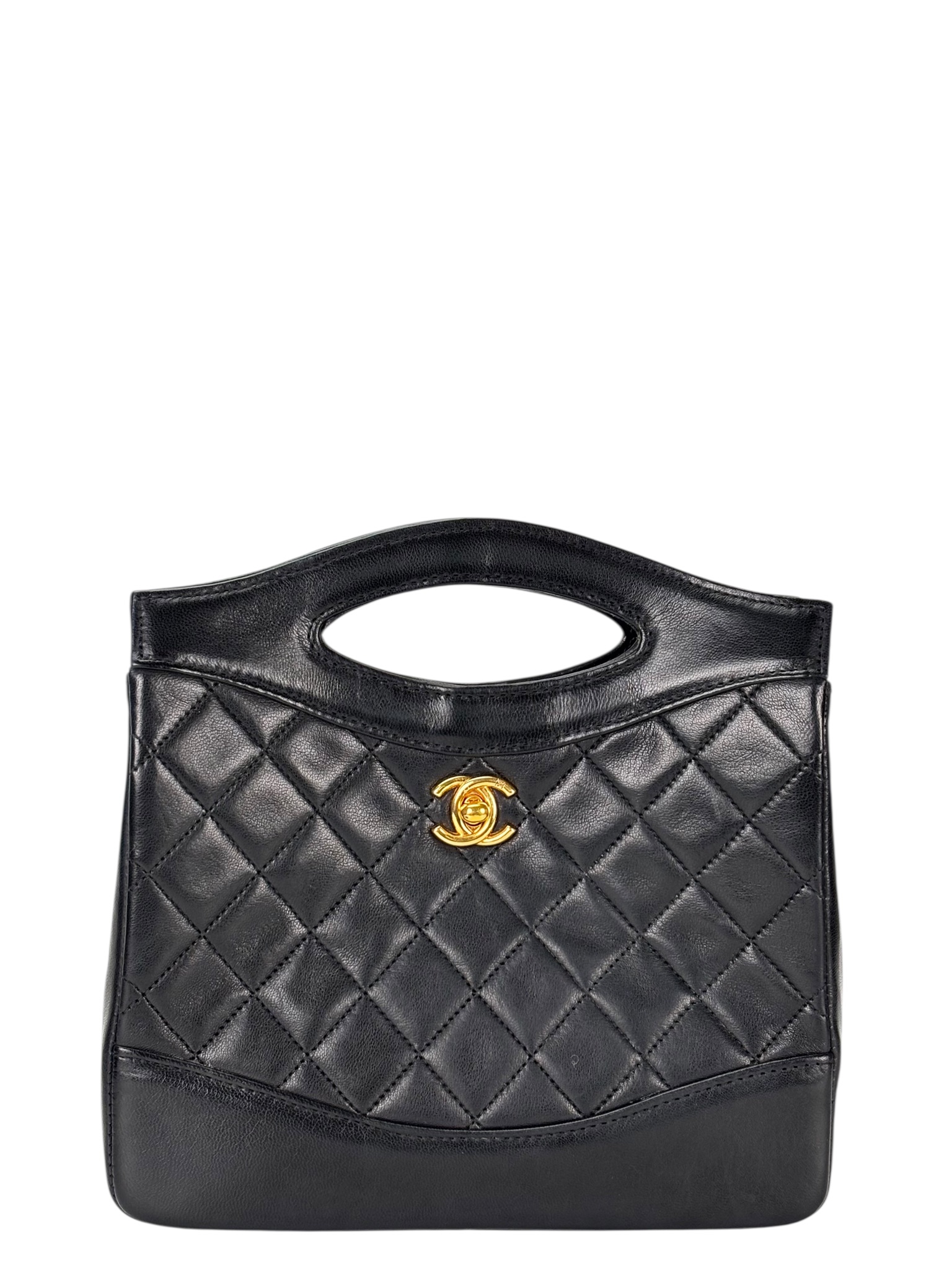 CHANEL - Small Shopping 31 Bag Black Lambskin Gold Hardware