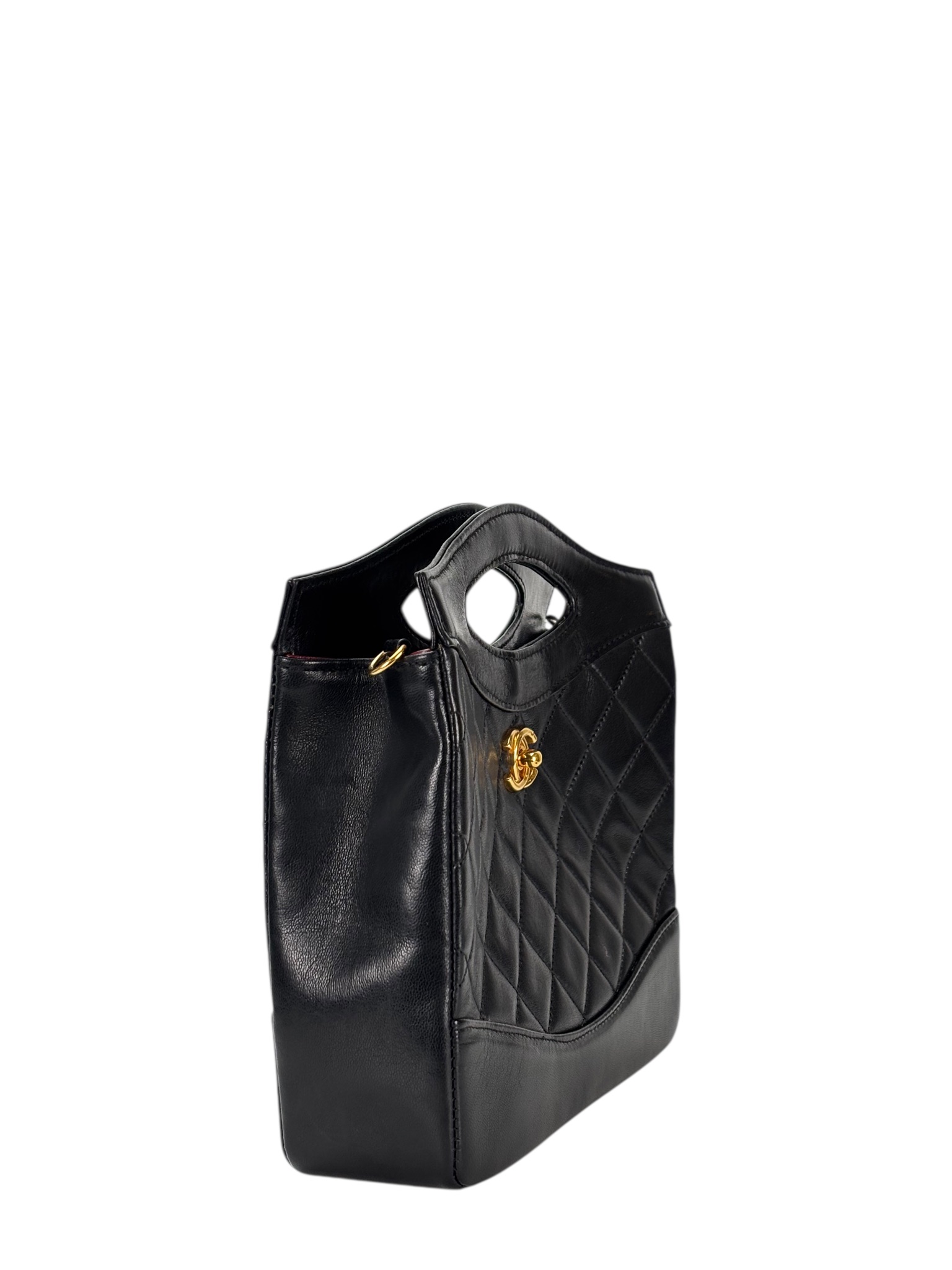 CHANEL - Small Shopping 31 Bag Black Lambskin Gold Hardware