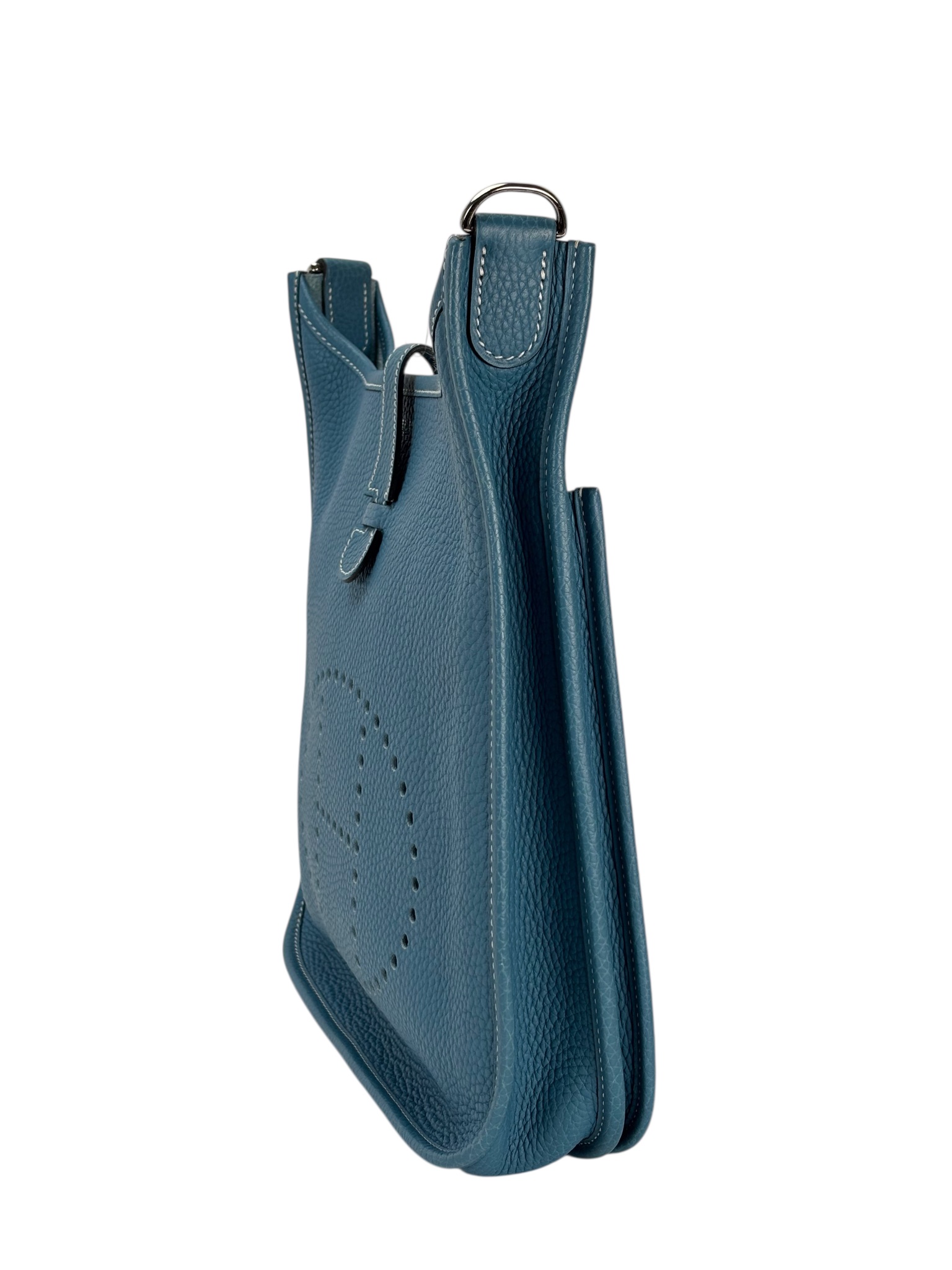 HERMES - Evelyne PM Evelyne 33 Blue Jean Clemence Palladium Hardware