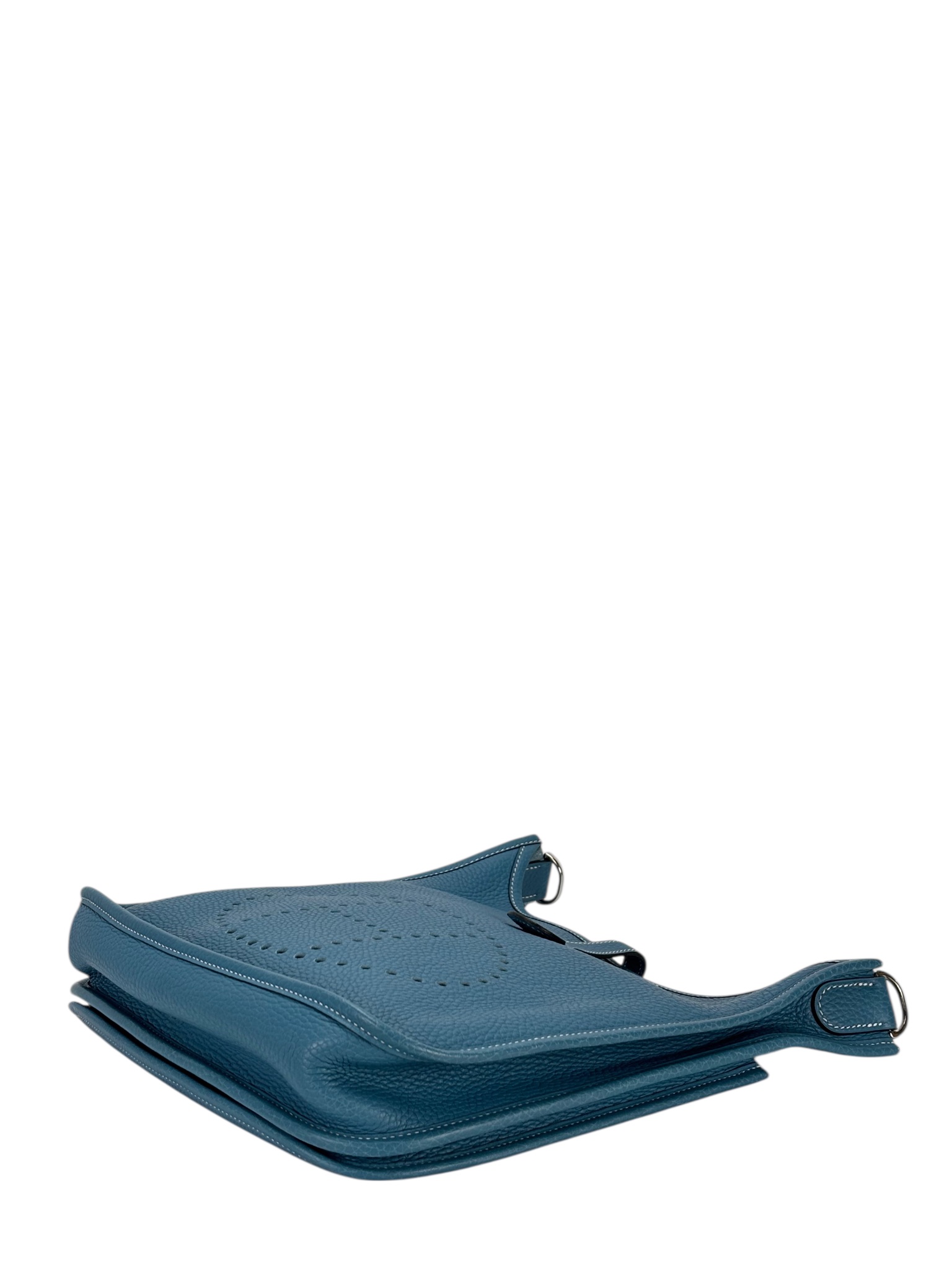 HERMES - Evelyne PM Evelyne 33 Blue Jean Clemence Palladium Hardware