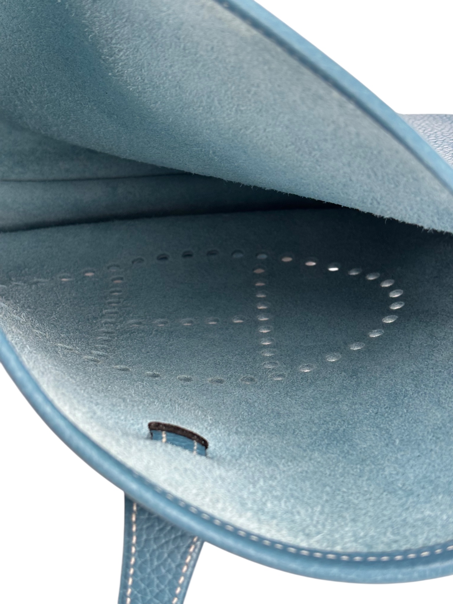 HERMES - Evelyne PM Evelyne 33 Blue Jean Clemence Palladium Hardware