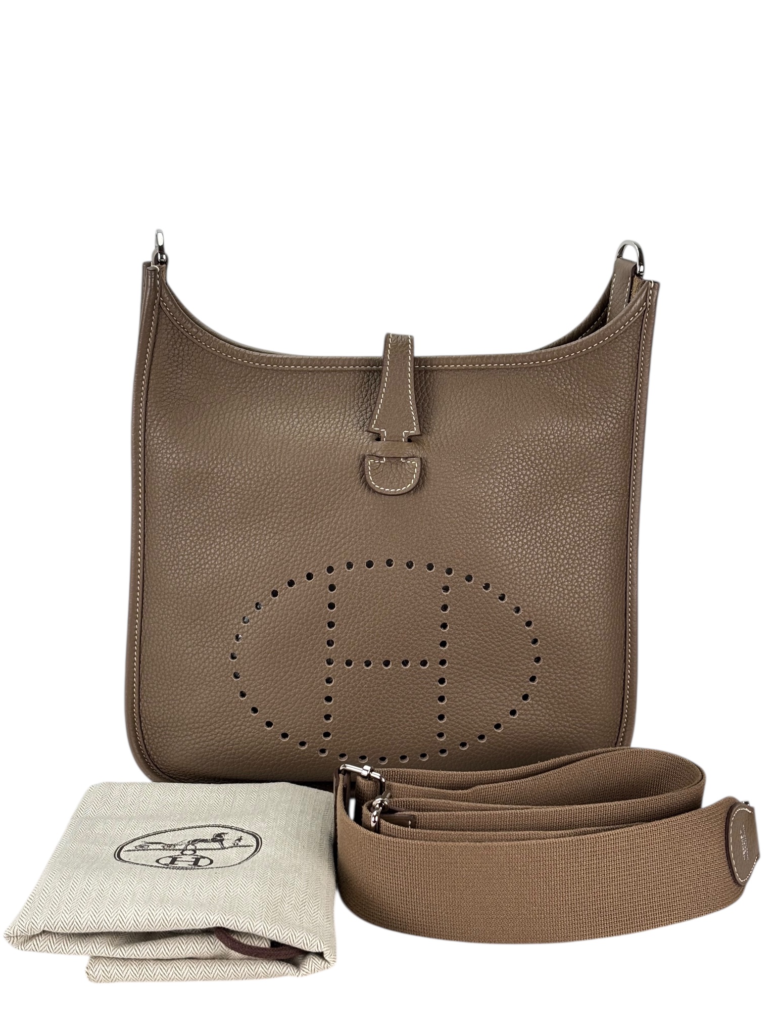 HERMES - Evelyne PM Evelyne 29 Etoupe Clemence Palladium Hardware