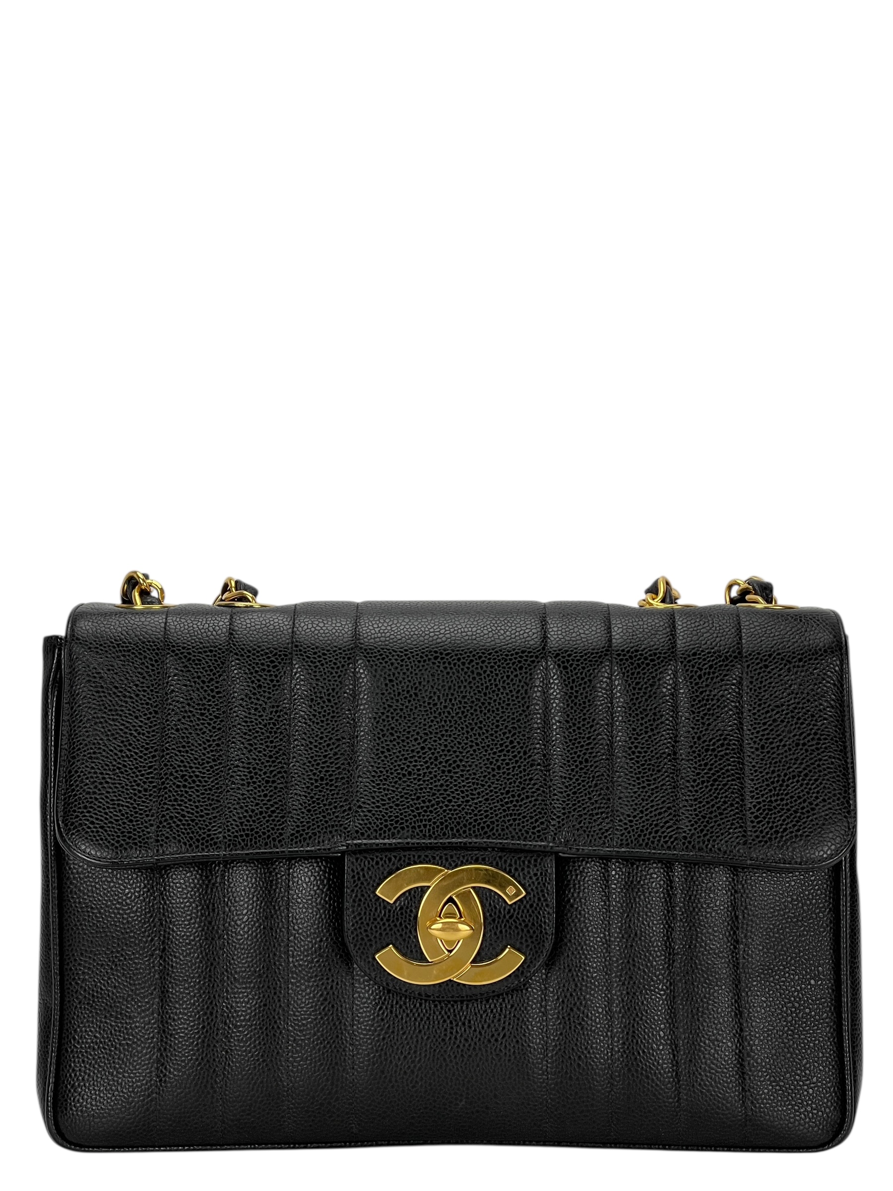 CHANEL - Black Caviar Mademoiselle Jumbo Flap Bag 30