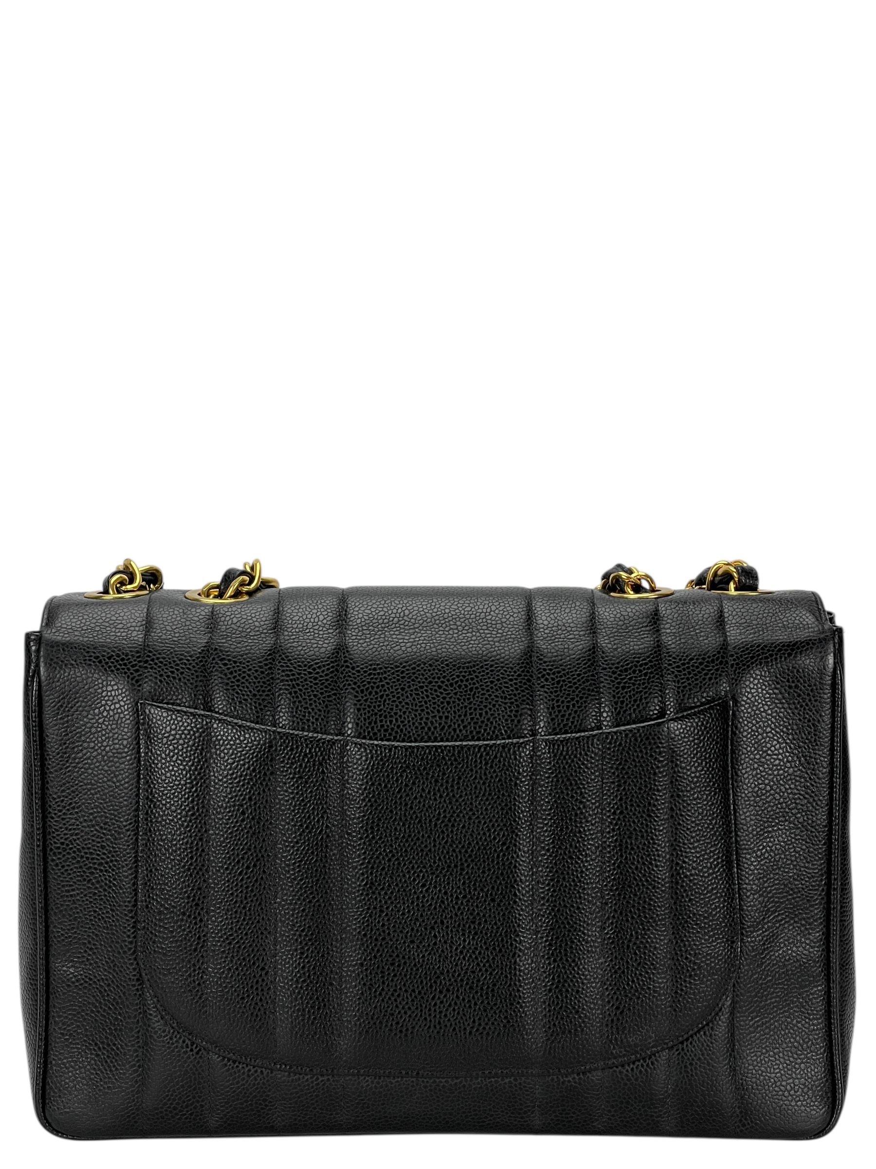 CHANEL - Black Caviar Mademoiselle Jumbo Flap Bag 30