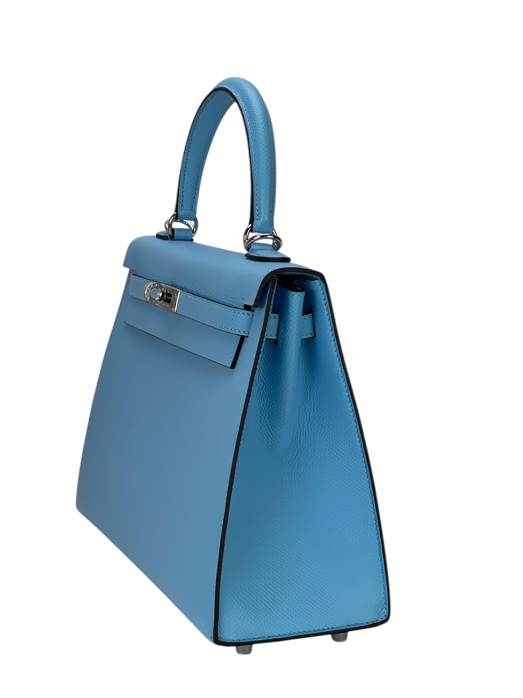 HERMES - Kelly 25 7N Blue Candy Epsom Palladium Hardware
